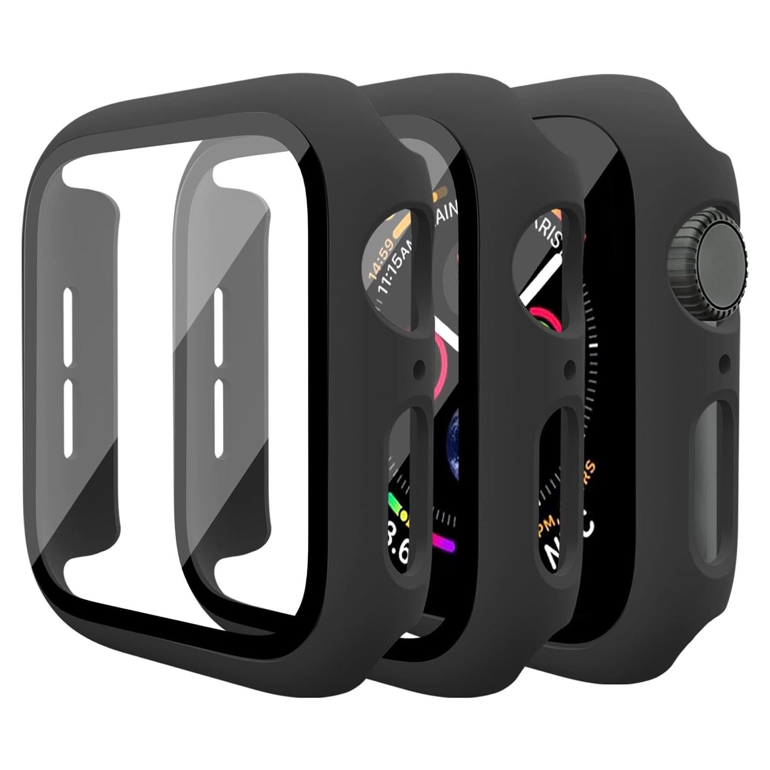 Paquete de 3 Fundas para Apple Watch 38mm Mugust con Vidrio Templado