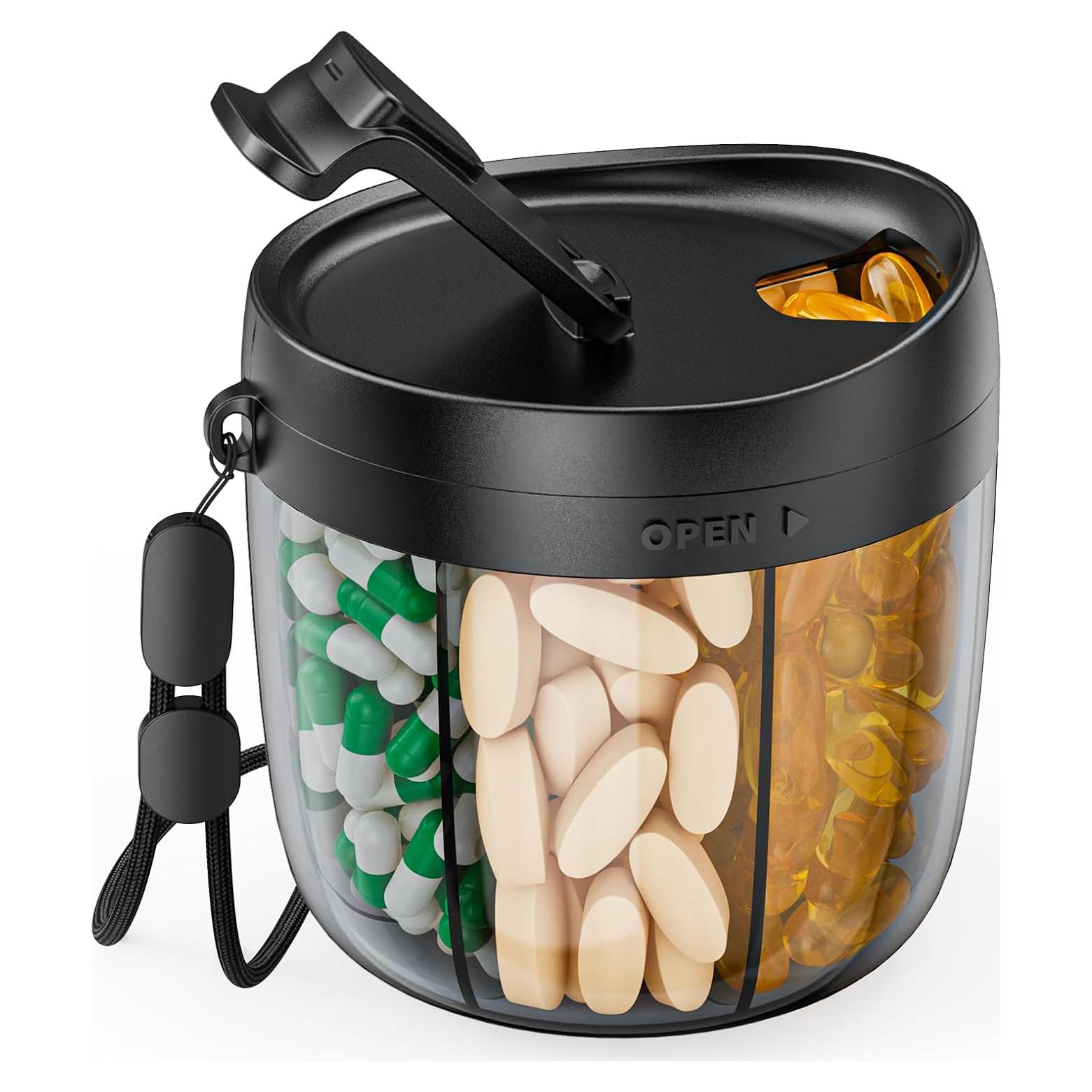 Botella dispensadora de pastillas PULIV, organizador 7 compartimentos