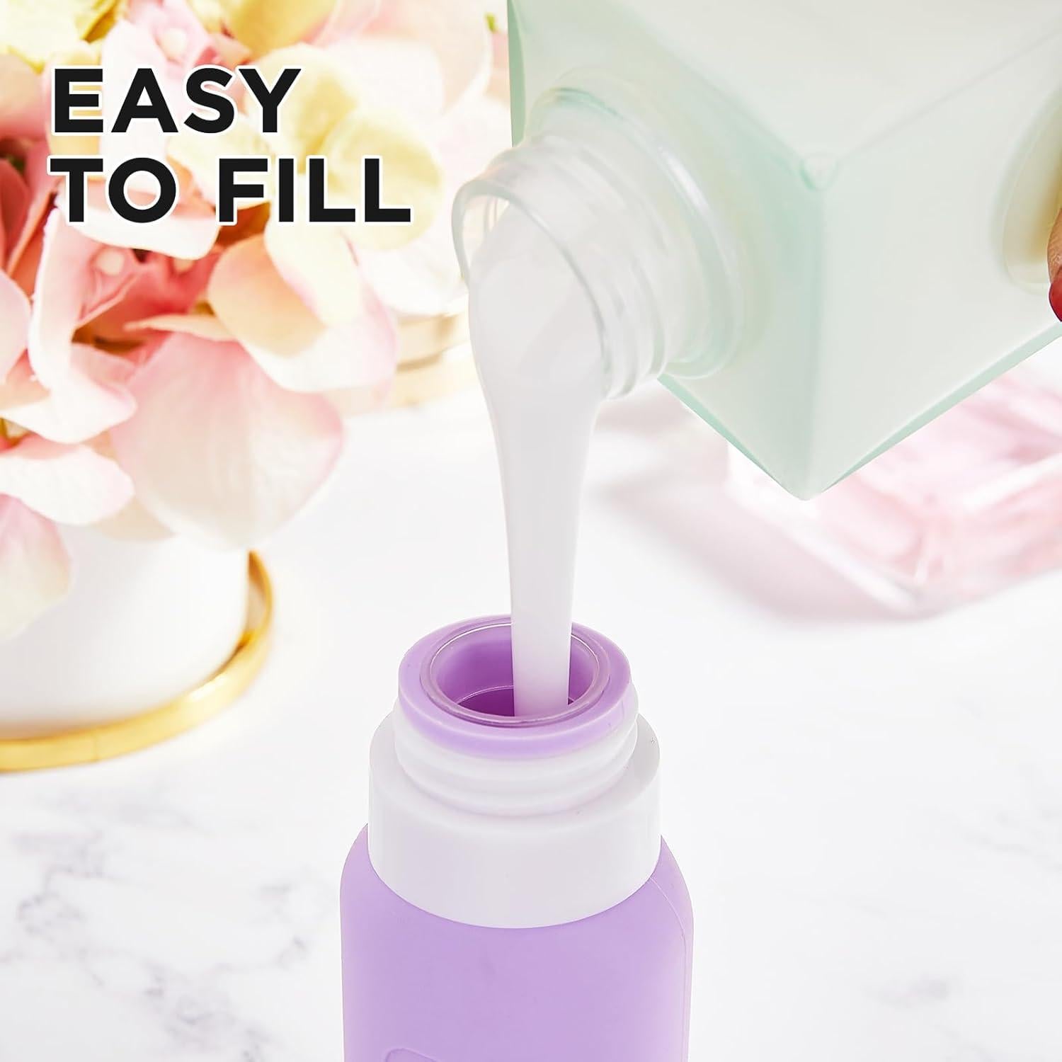 Botellas de Viaje YAMYONE 17 Pack Rosa 90ml Aprobadas por TSA