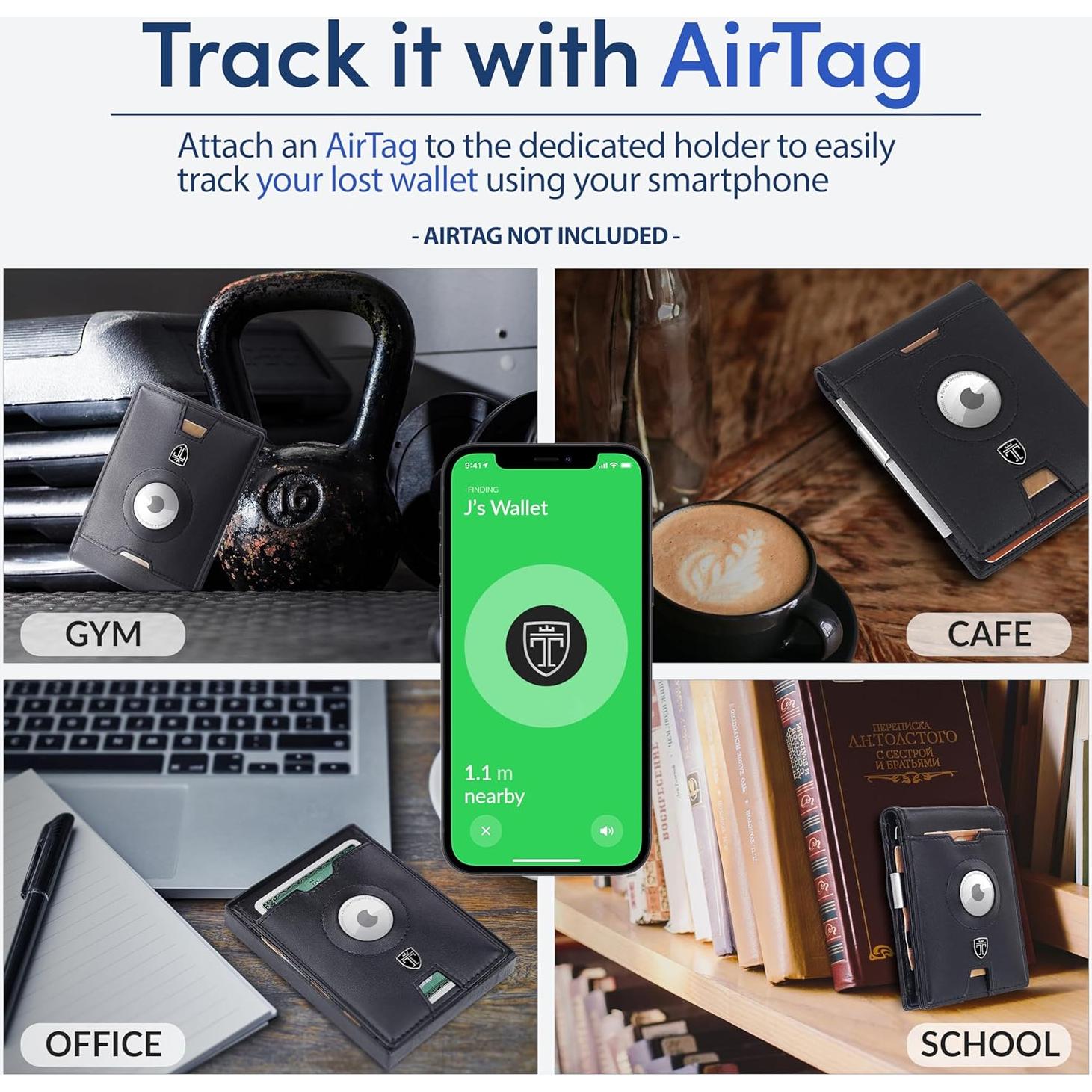 Billetera Travando AirTag para hombres con bloqueo RFID