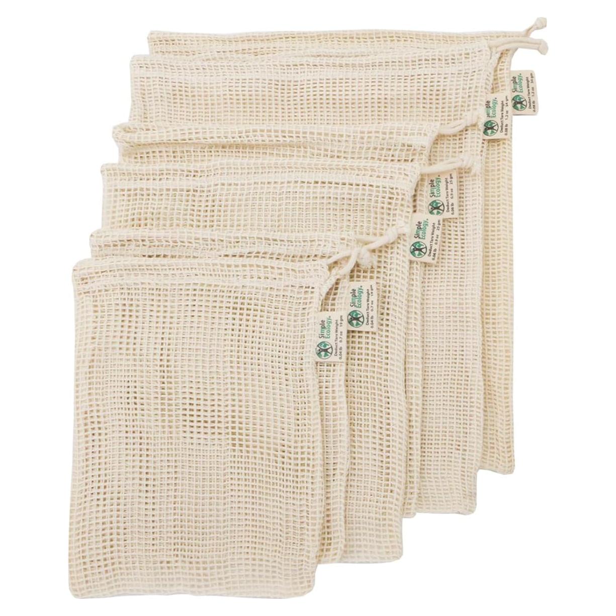 Bolsas Reutilizables de Algodón Orgánico Simple Ecology - Juego de 6