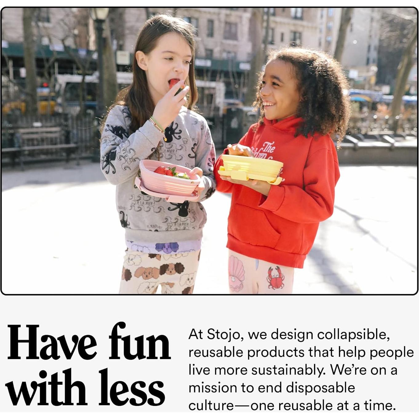 Botella Plegable Stojo Jr 400ml Rosa para Niños - A prueba de Fugas