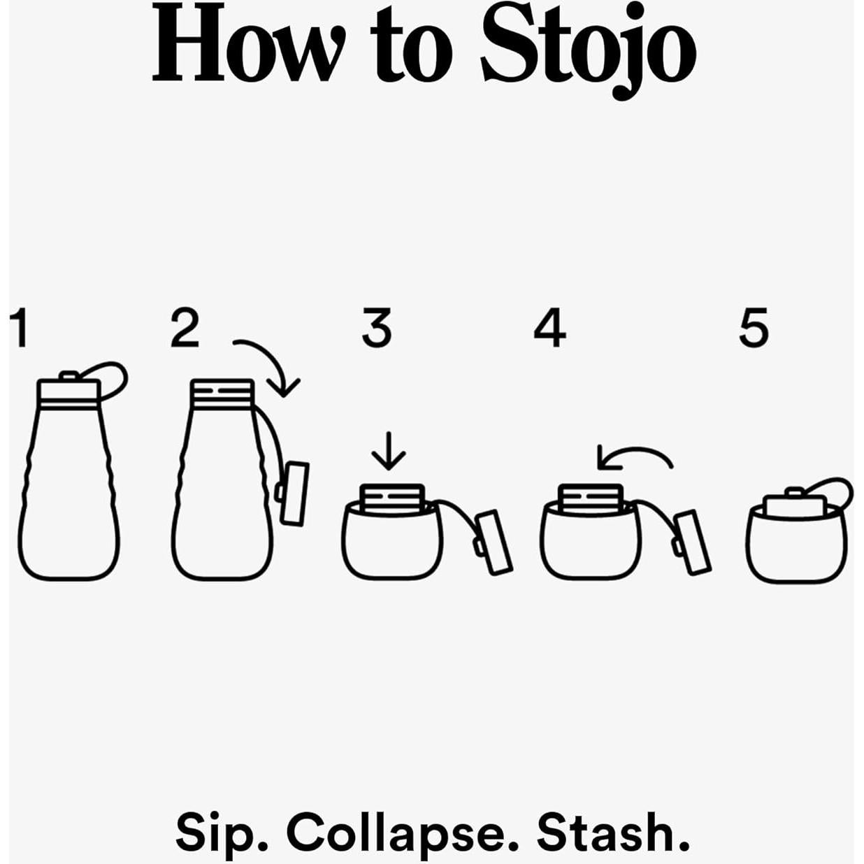 Botella Plegable Stojo Jr 400ml Rosa para Niños - A prueba de Fugas