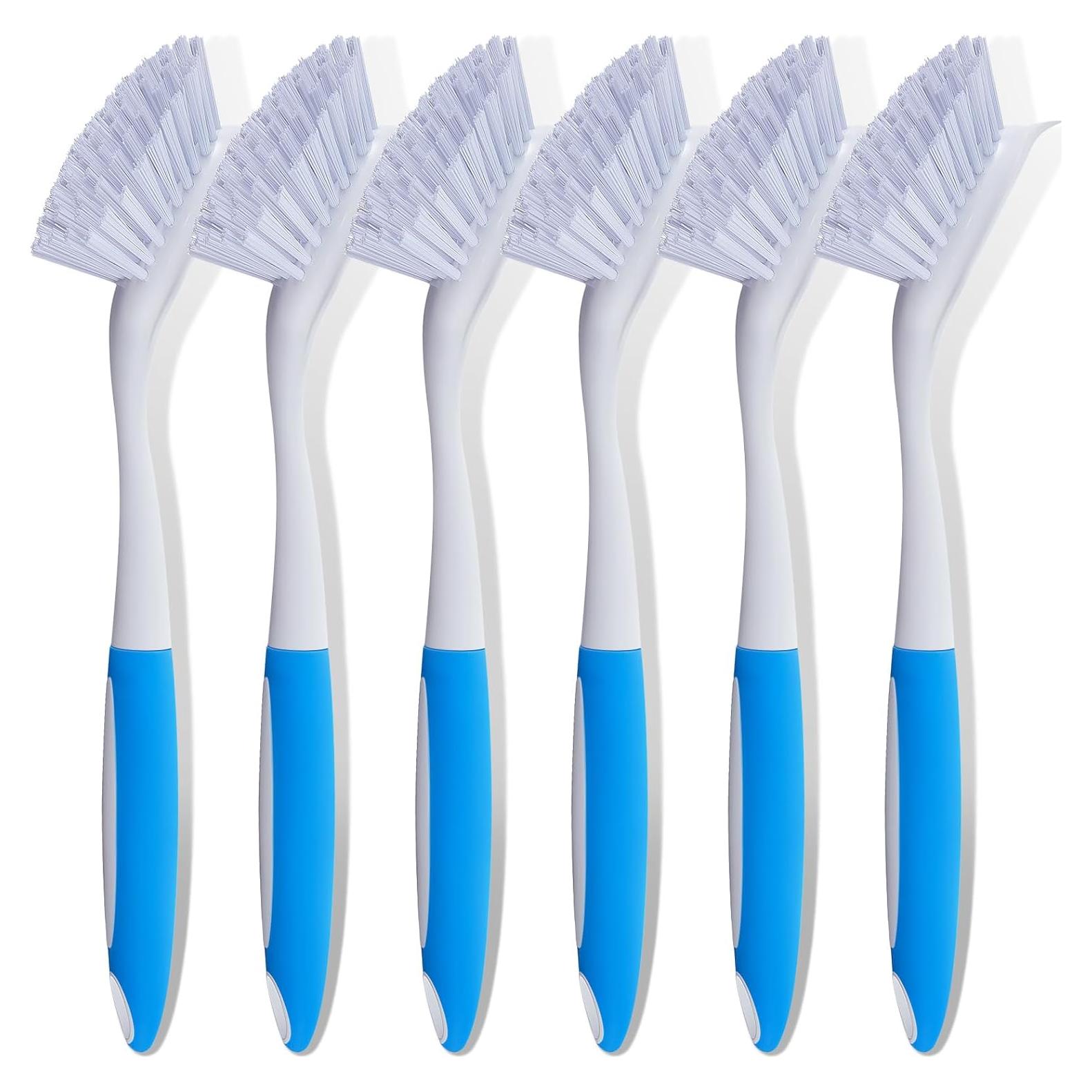 Hsei Cepillo de Cocina Azul 6 Pcs con Mango Largo y Cerdas Duras