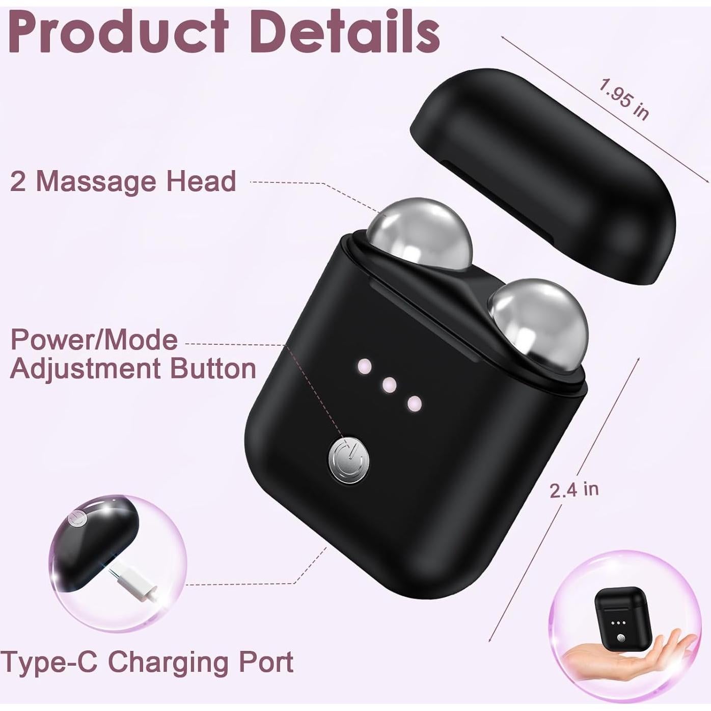 Dispositivo Facial de Microcorriente Vcycal Negro 5x14cm