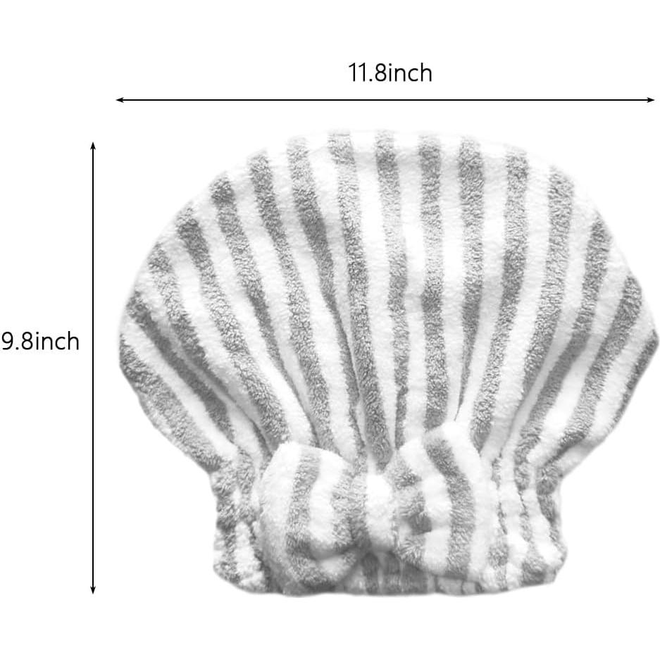 Gorro de Toalla Microfibra SportMore 2 Unidades Rosa Gris