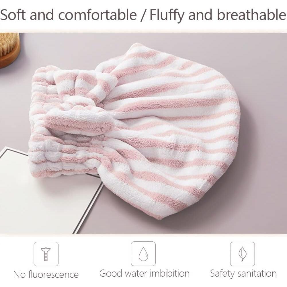 Gorro de Toalla Microfibra SportMore 2 Unidades Rosa Gris