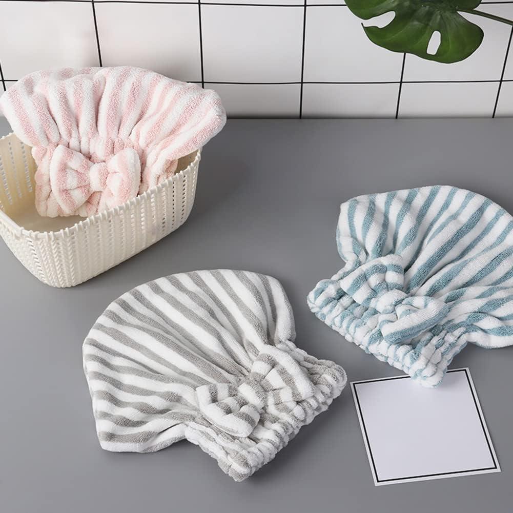 Gorro de Toalla Microfibra SportMore 2 Unidades Rosa Gris