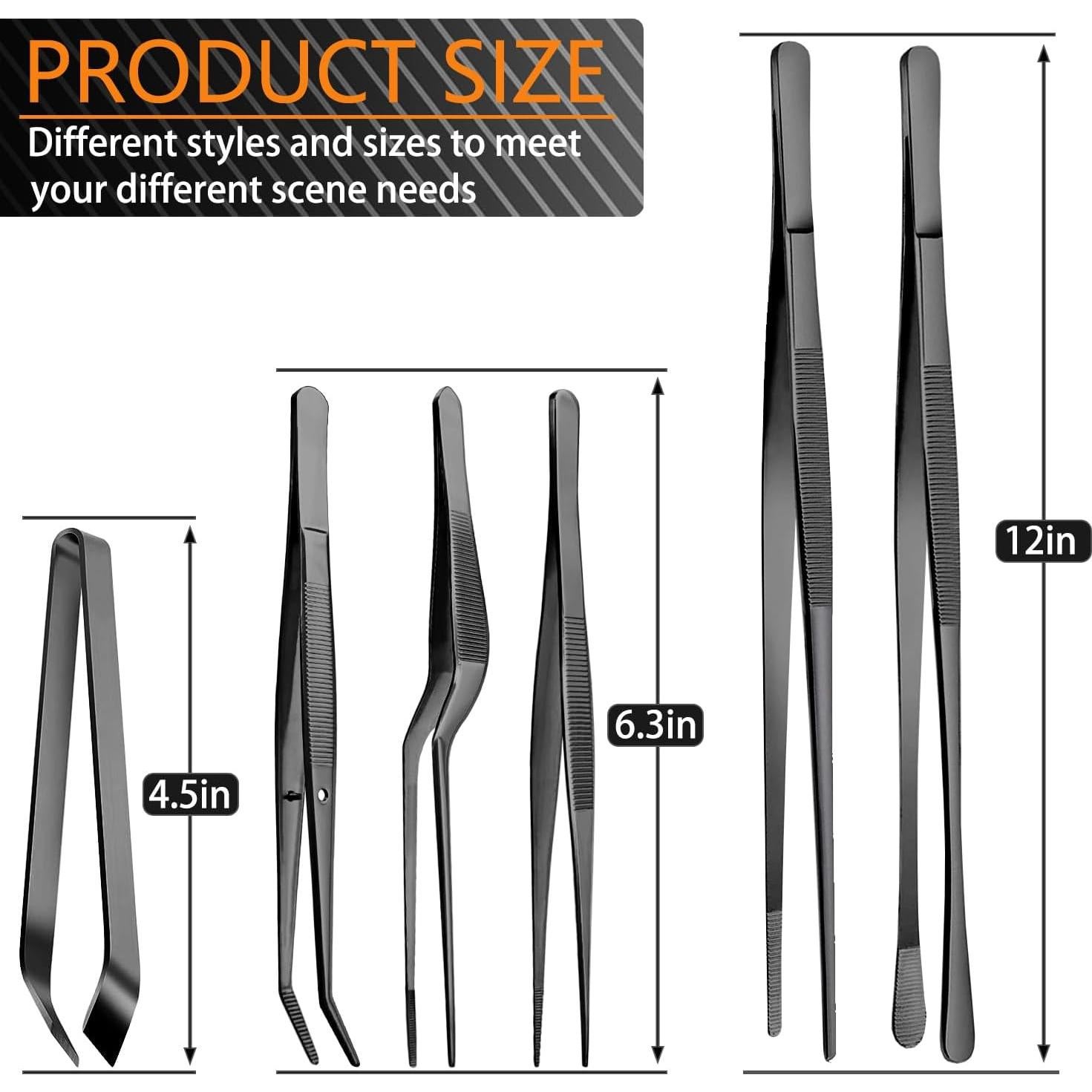 Juego de Pinzas de Cocina JETKONG 6 Pcs Acero Inoxidable 30.48 cm