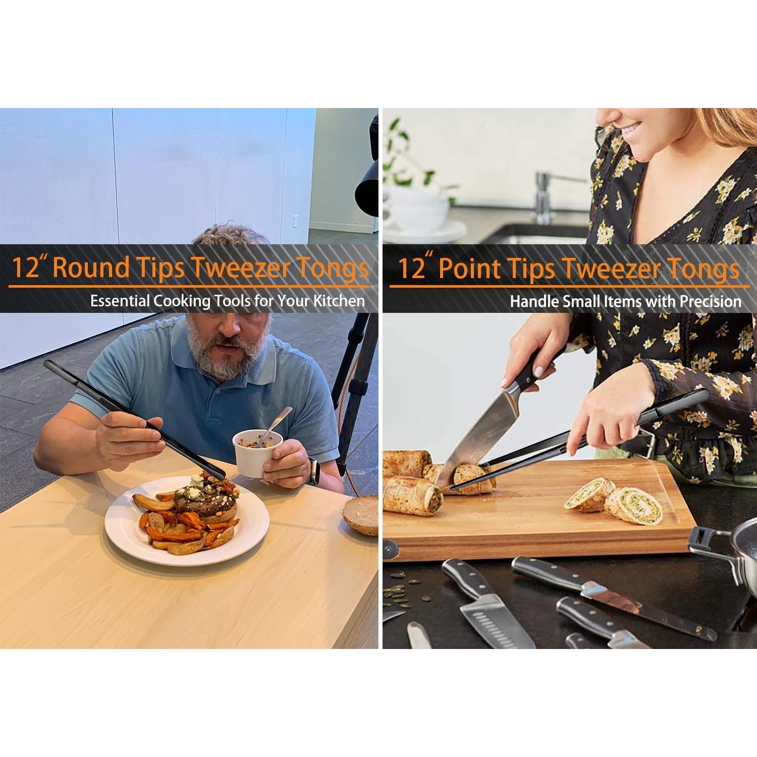 Juego de Pinzas de Cocina JETKONG 6 Pcs Acero Inoxidable 30.48 cm