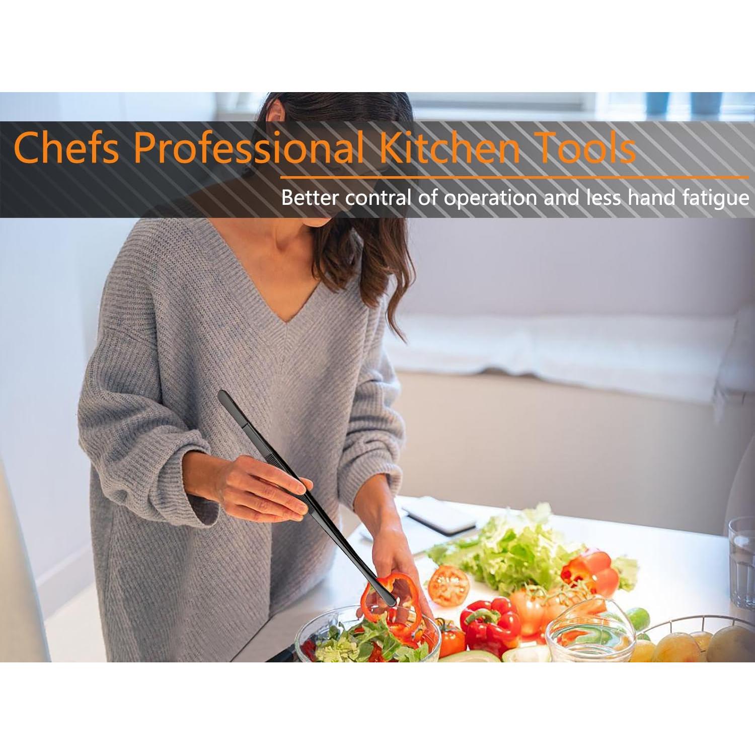 Juego de Pinzas de Cocina JETKONG 6 Pcs Acero Inoxidable 30.48 cm