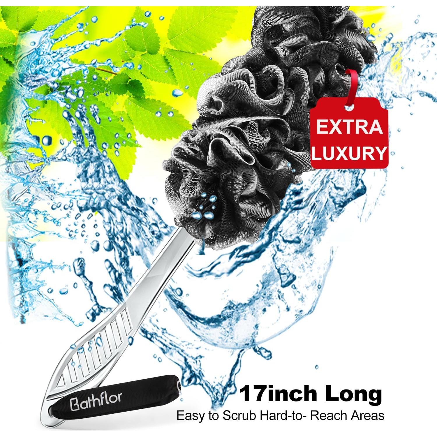 Esponjas de Lufa Exfoliantes Bathflor 4PCS + Esfregador de Espalda