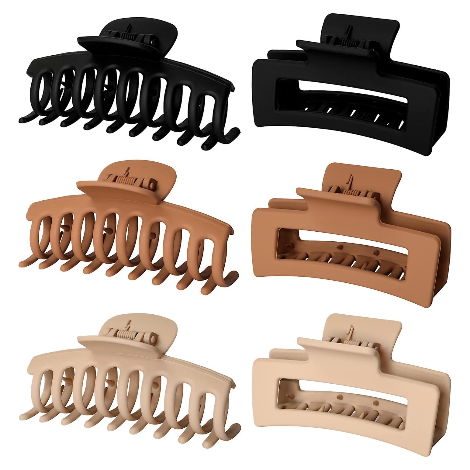 Clips de Pelo de Garra Vsiopy 6pcs 8.89 cm para Cabello Grueso y Fino