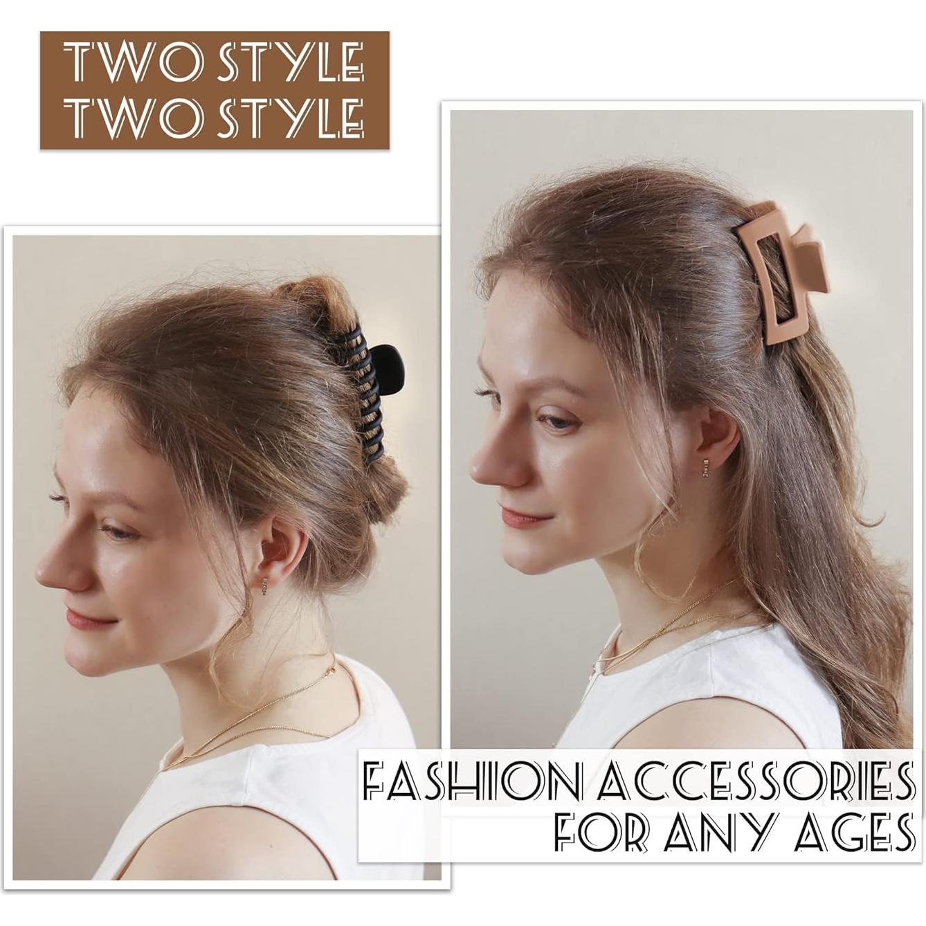 Clips de Pelo de Garra Vsiopy 6pcs 8.89 cm para Cabello Grueso y Fino