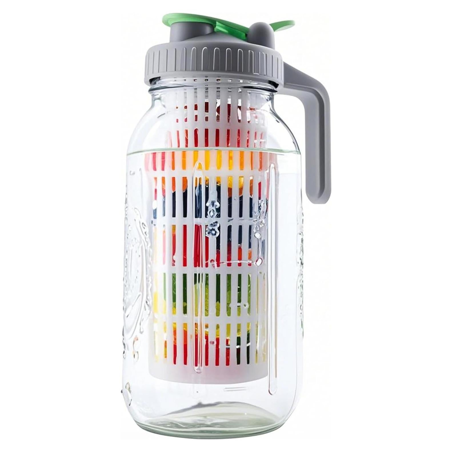 Jarra de vidrio Mason 2Qt GMCOZY con infusor y tapa hermética