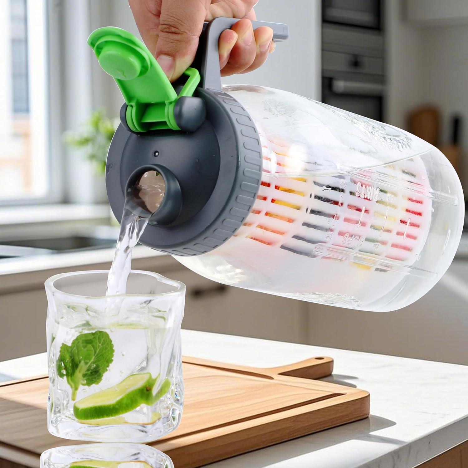 Jarra de vidrio Mason 2Qt GMCOZY con infusor y tapa hermética