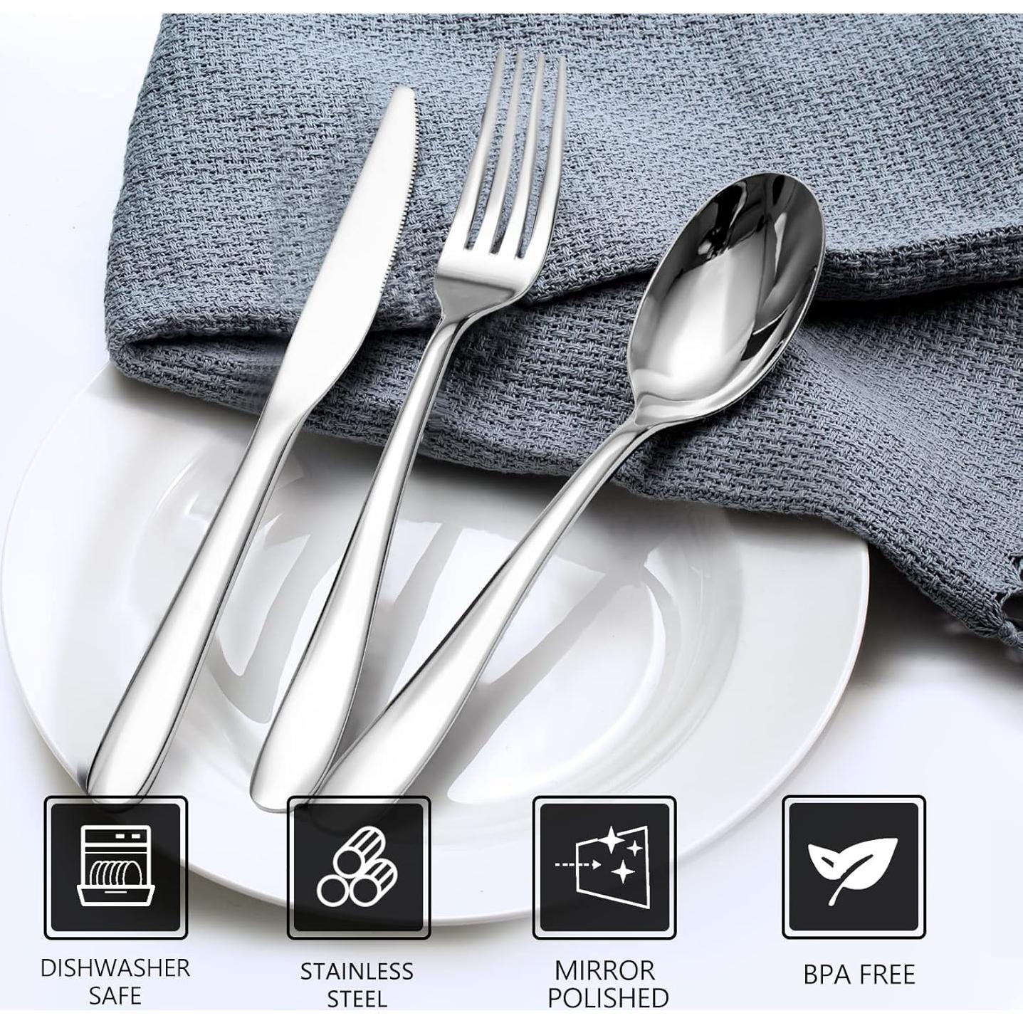 Juego de Cubiertos SANTUO 12 Piezas Acero Inoxidable Apto Lavavajillas