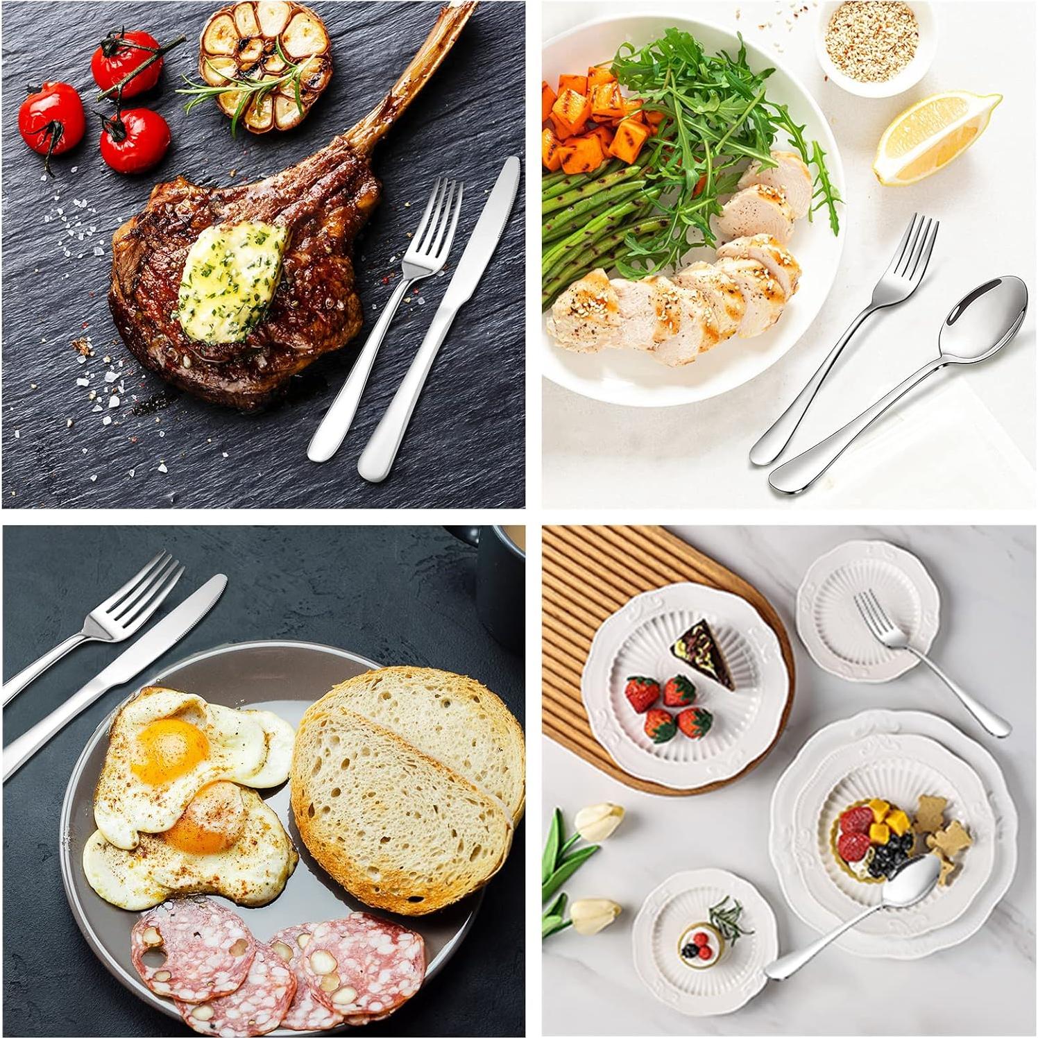 Juego de Cubiertos SANTUO 12 Piezas Acero Inoxidable Apto Lavavajillas