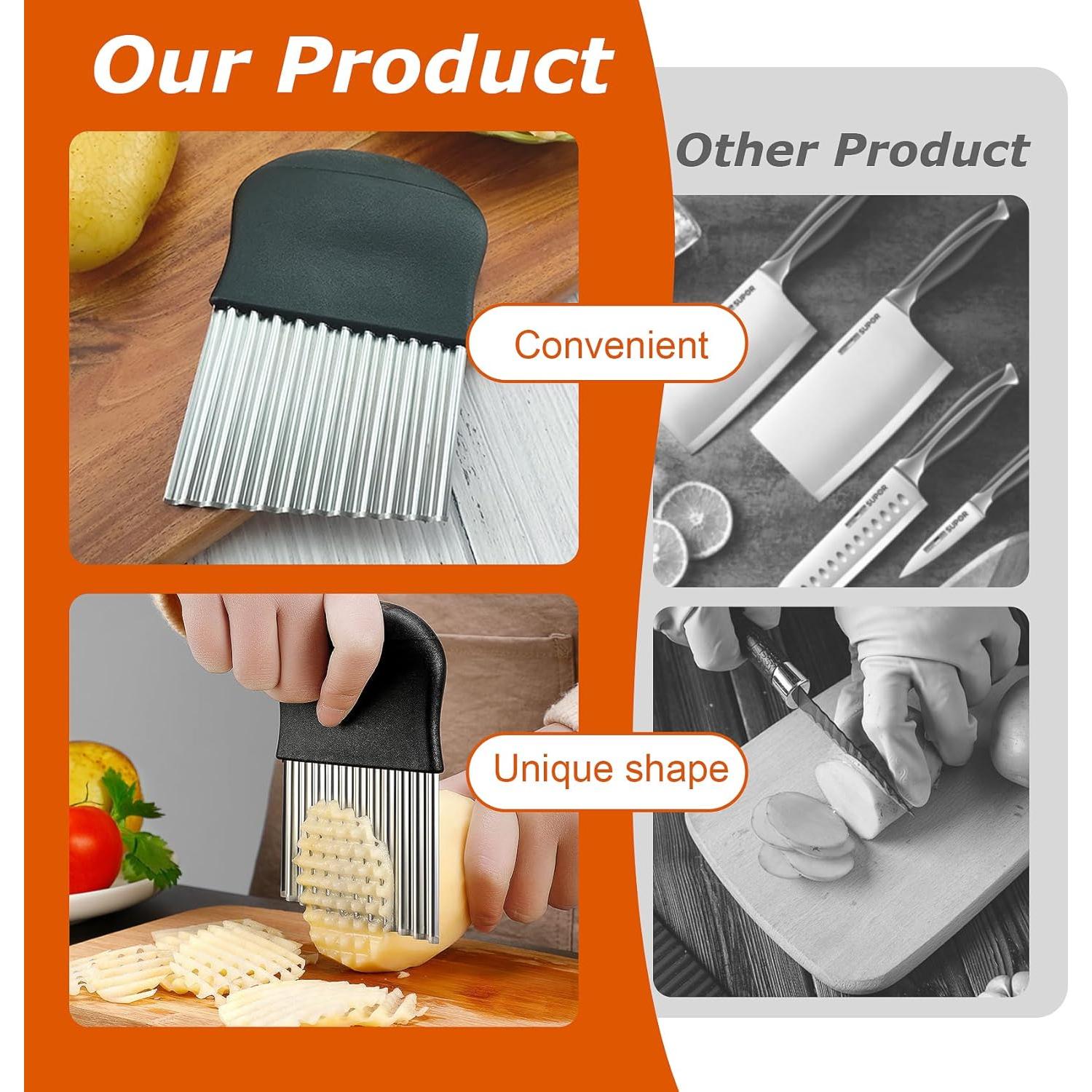 Cortador de Ondas Remolean de Acero Inoxidable Negro 12.5x9.5cm