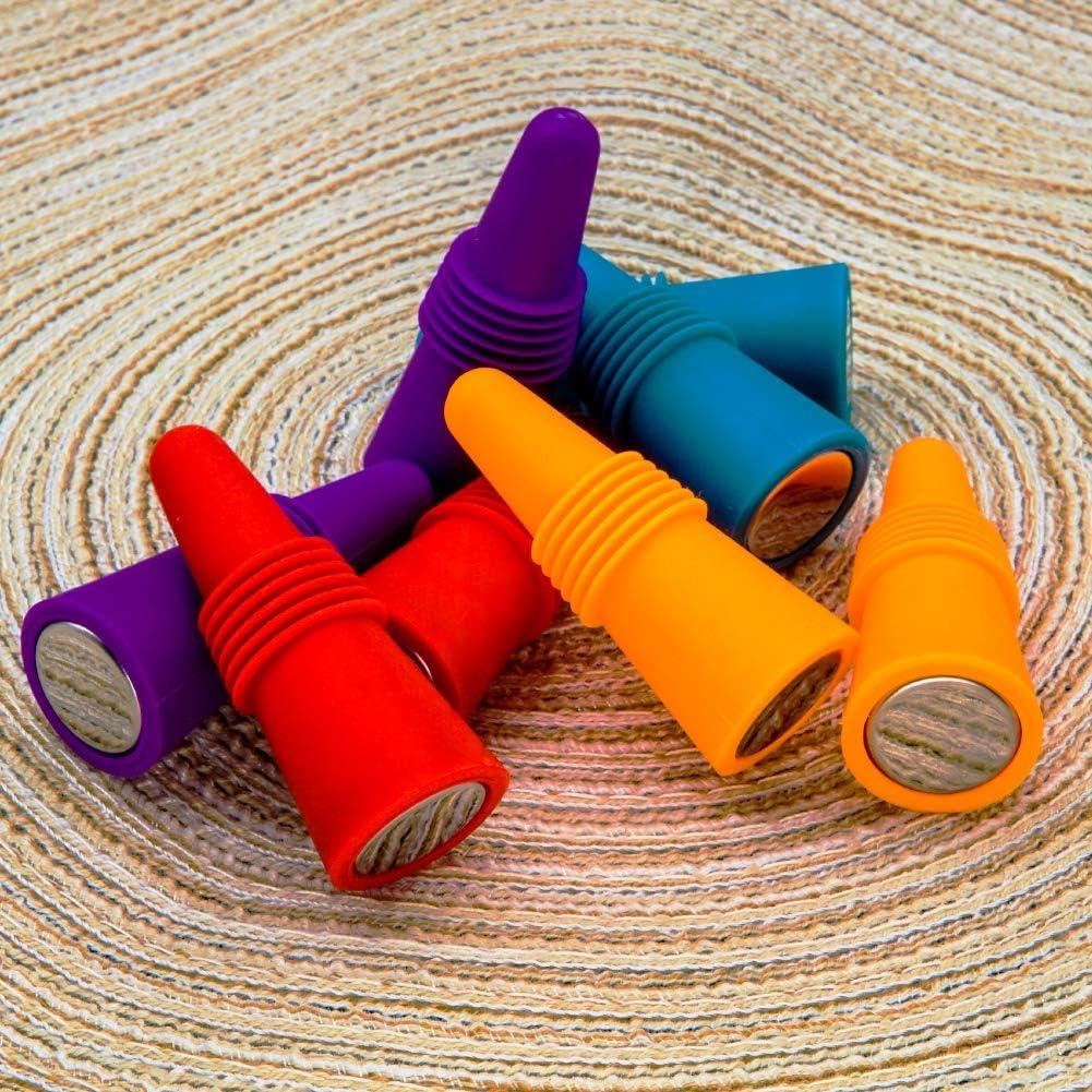 10 Tapones de Silicona para Vino CNYMANY - Reutilizables y Antideslizantes