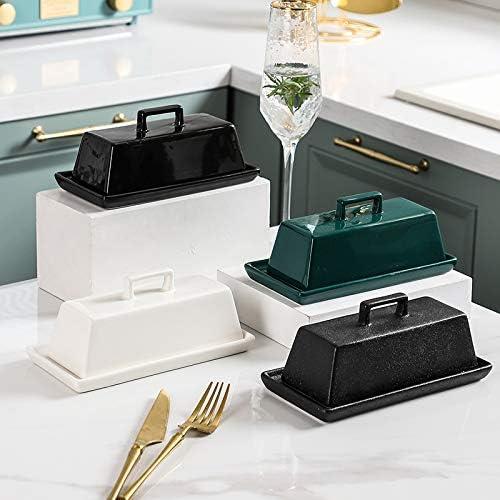 Plato de Mantequilla Porcelana Sizikato Negro 19 cm con Tapa