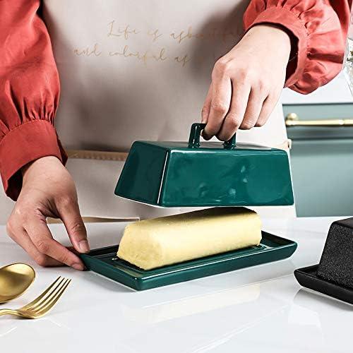 Plato de Mantequilla Porcelana Sizikato Negro 19 cm con Tapa