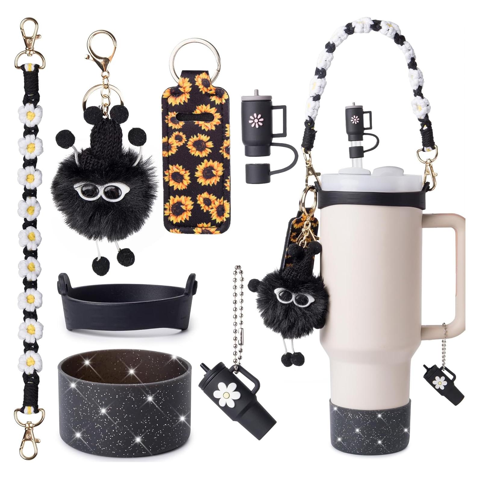 Juego de Accesorios JINHCHIF para Stanley Cup 30/40 oz - Correa, Funda, Tapa y Encantos