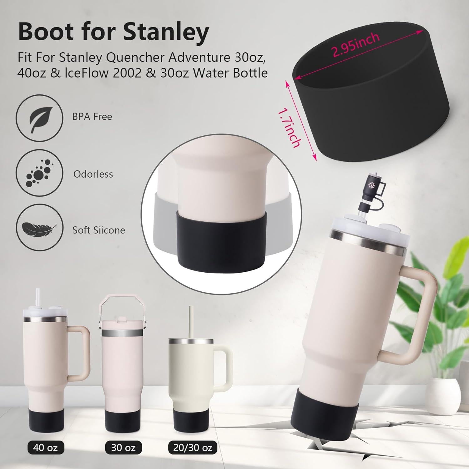 Juego de Accesorios JINHCHIF para Stanley Cup 30/40 oz - Correa, Funda, Tapa y Encantos