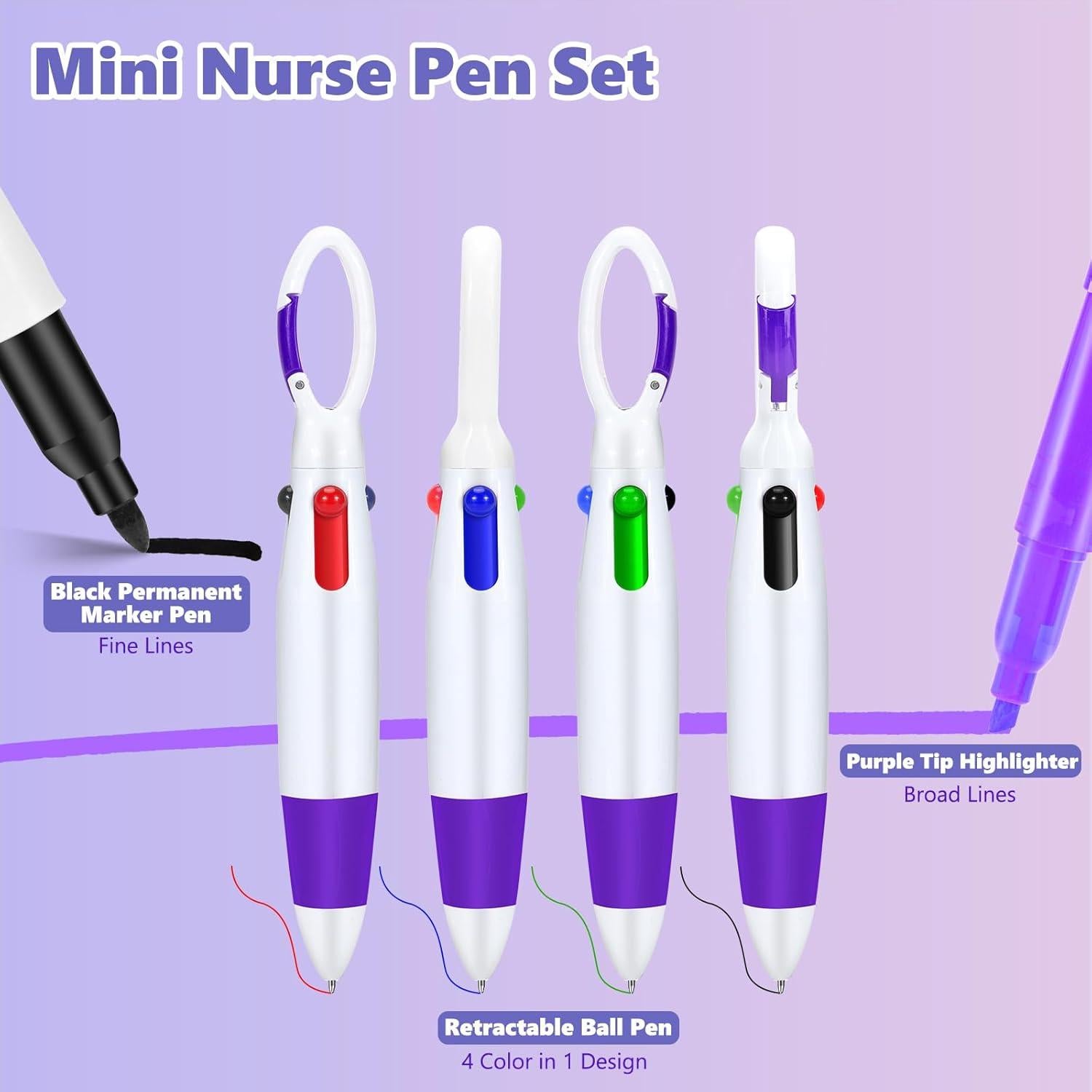 Conjunto de bolígrafos mini Yadiana para enfermeras - 4 colores