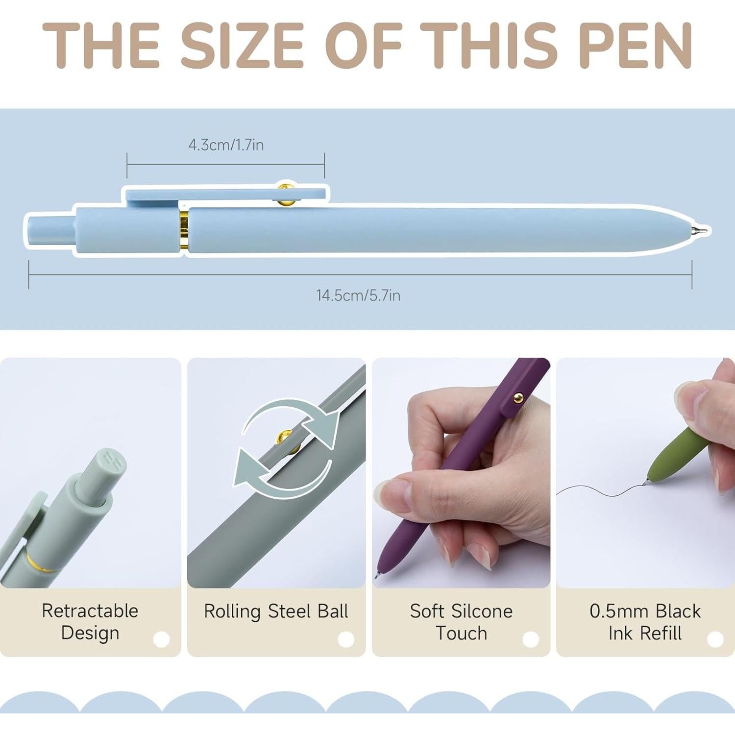 Bolígrafos de Gel UIXJODO 0.5mm Paquete de 12 Tinta Negra