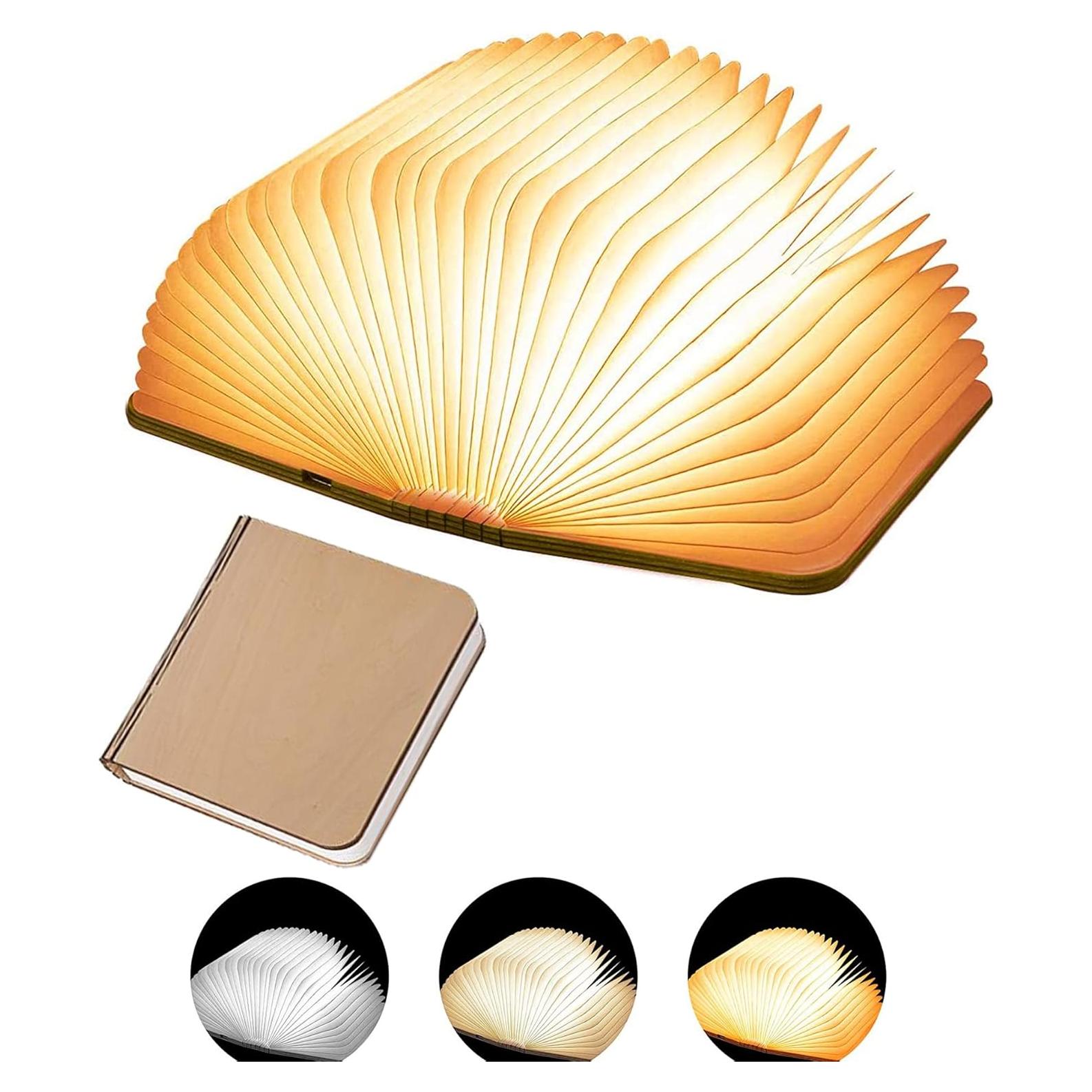 Lámpara LED Plegable de Libro Tiuredx - Madera Arce Blanco