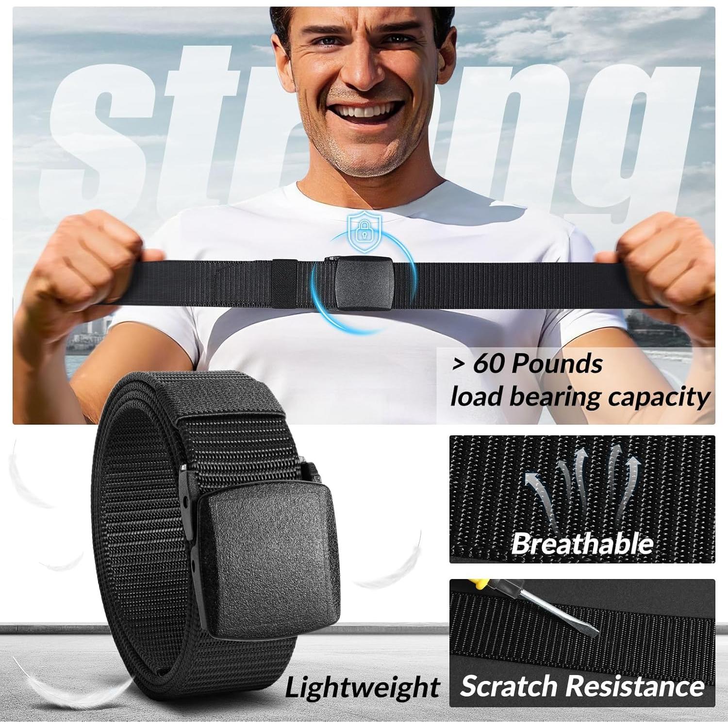 Cinturón Táctico JASGOOD de Nylon para Hombre 2 Piezas