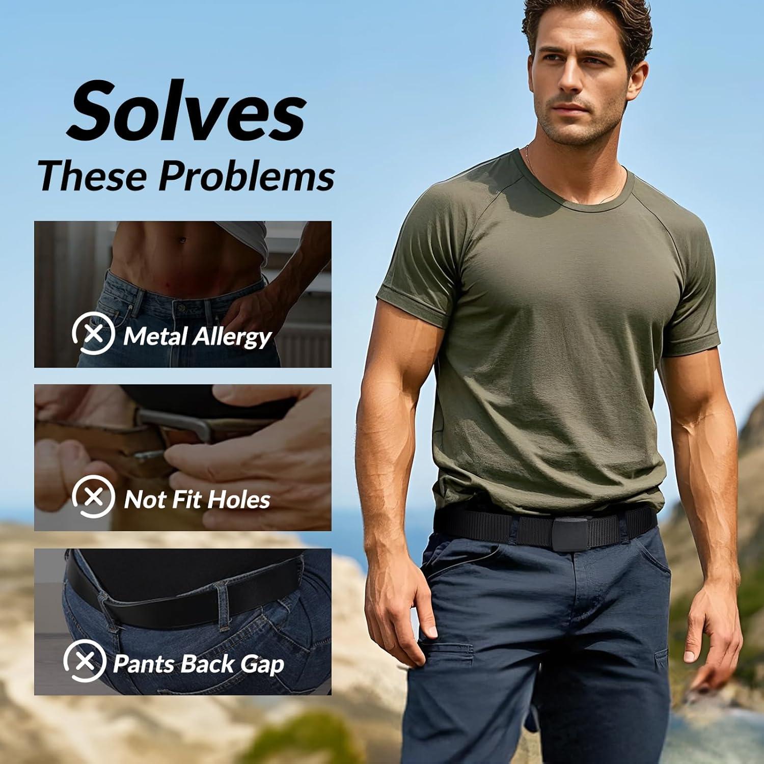 Cinturón Táctico JASGOOD de Nylon para Hombre 2 Piezas