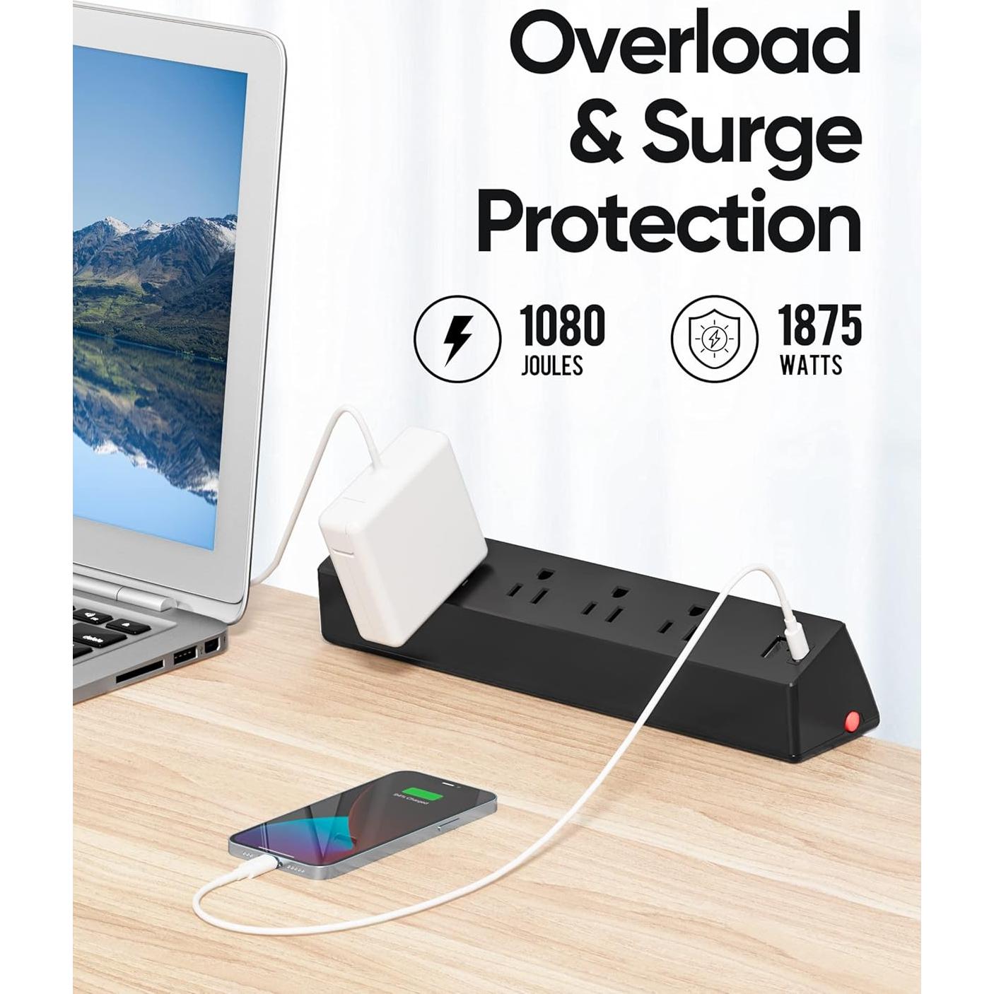 Regleta de Sargento 8-en-1 TenTrend con USB y 4 Salidas AC