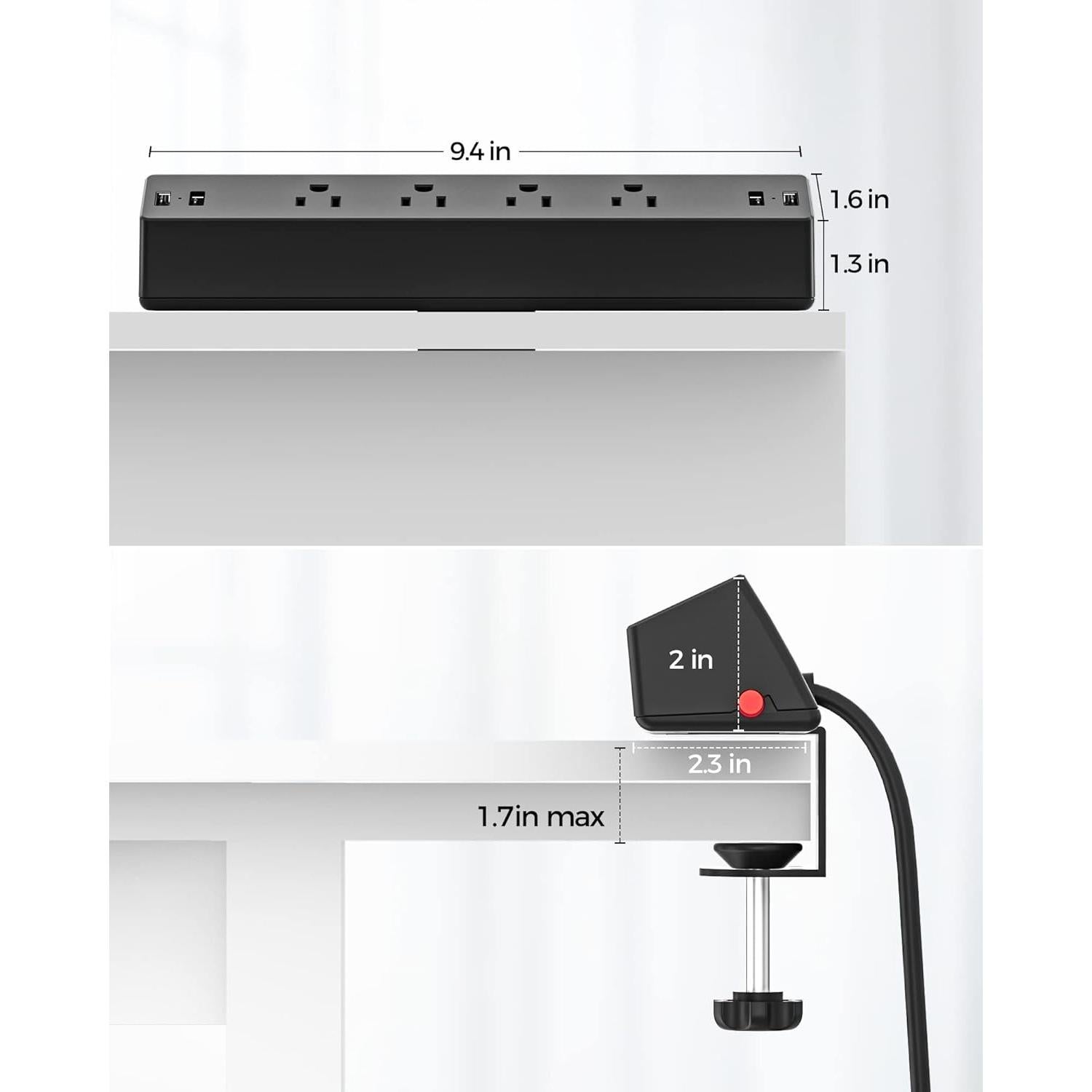 Regleta de Sargento 8-en-1 TenTrend con USB y 4 Salidas AC
