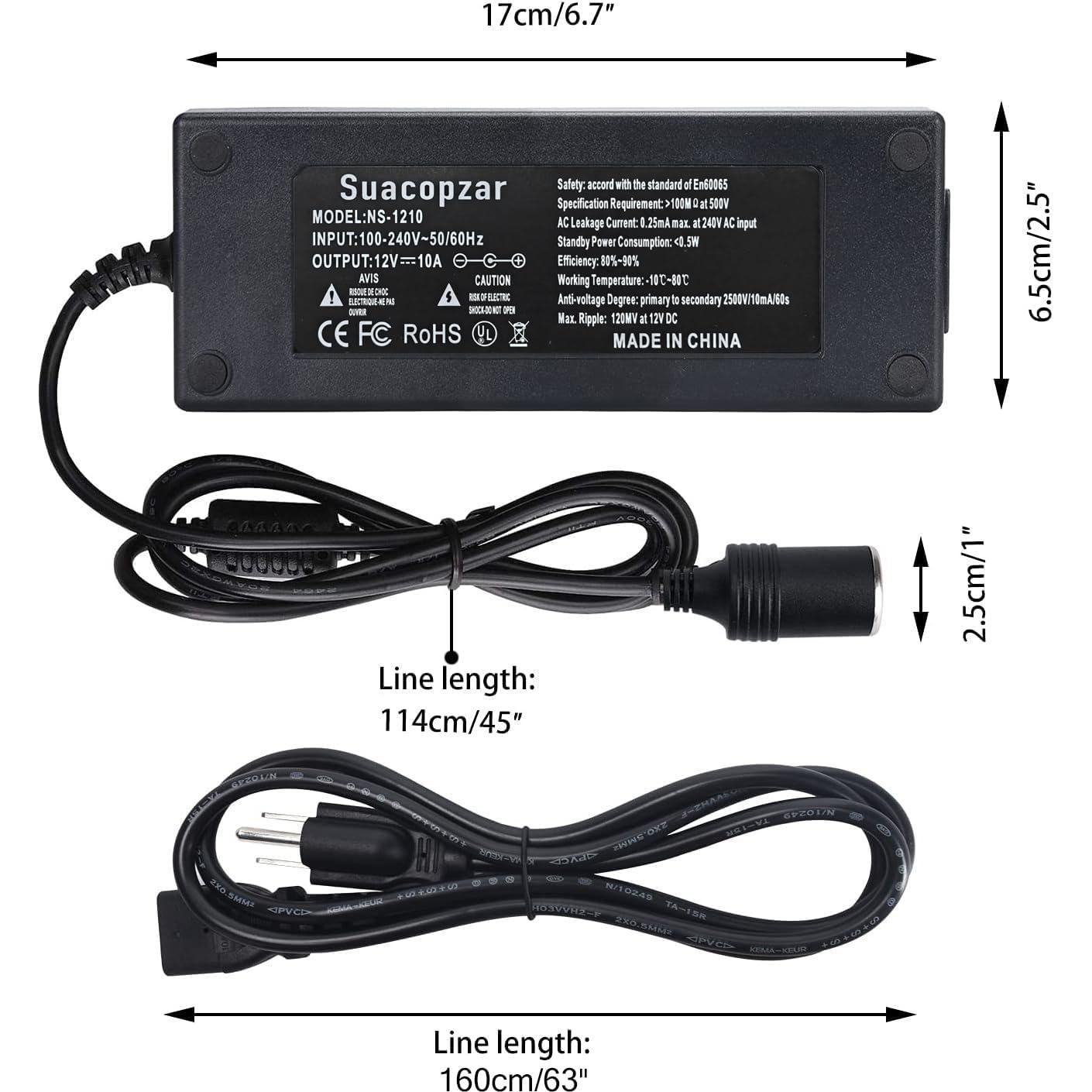 Convertidor AC a DC 12V 10A Subloom 3 Pines 2.54m