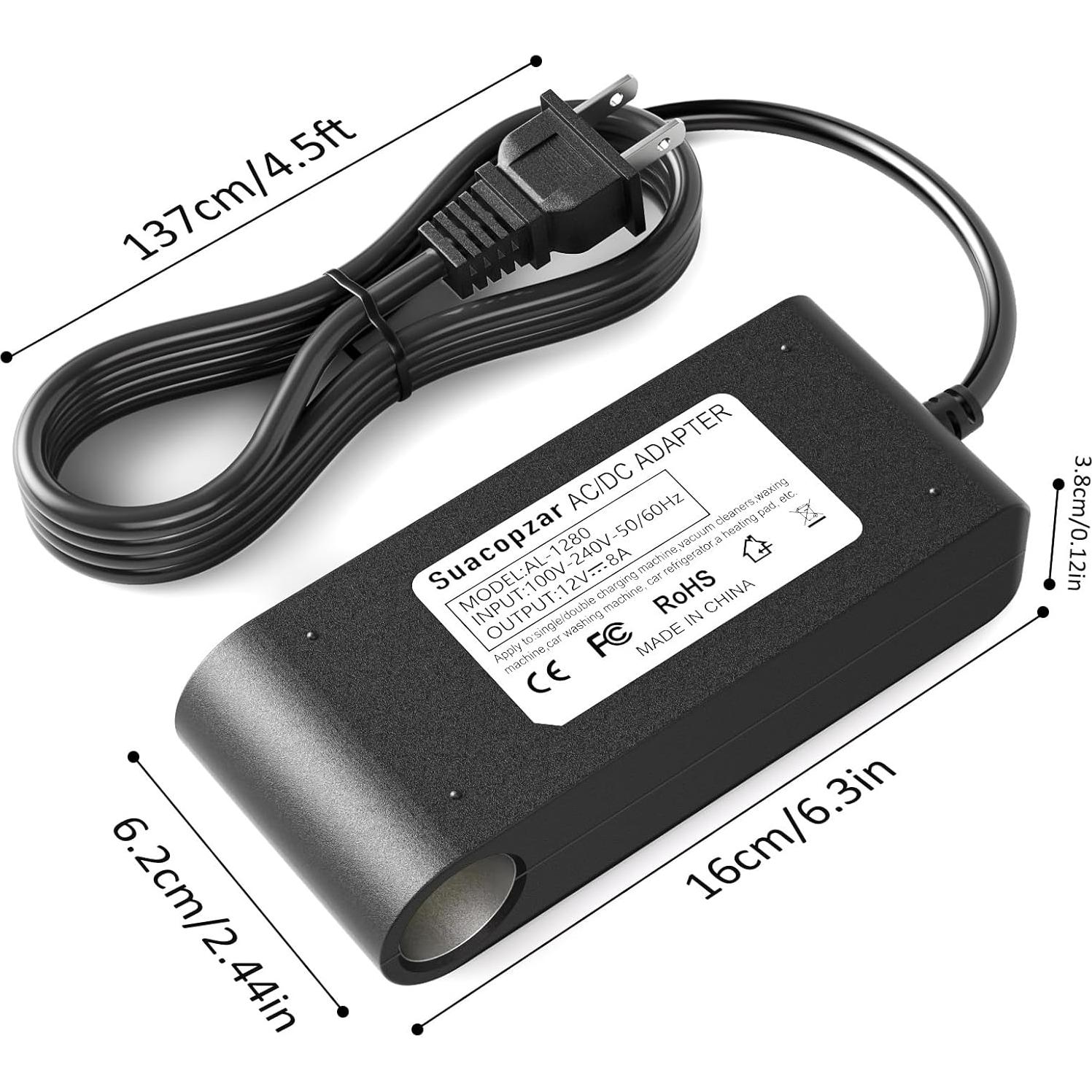 Adaptador de corriente 12V 8A Suacopzar para encendedor de auto