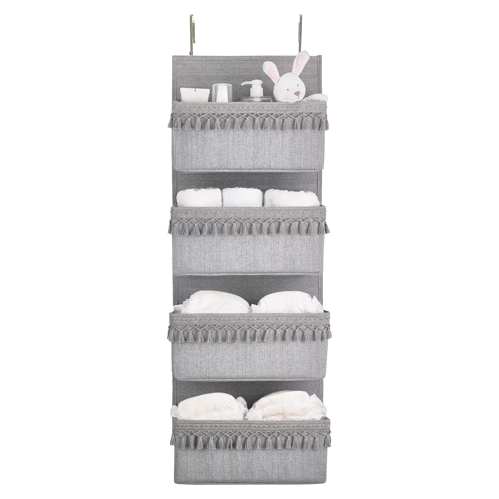 Organizador Colgante Dahey Gris 4 Bolsillos 91x33cm