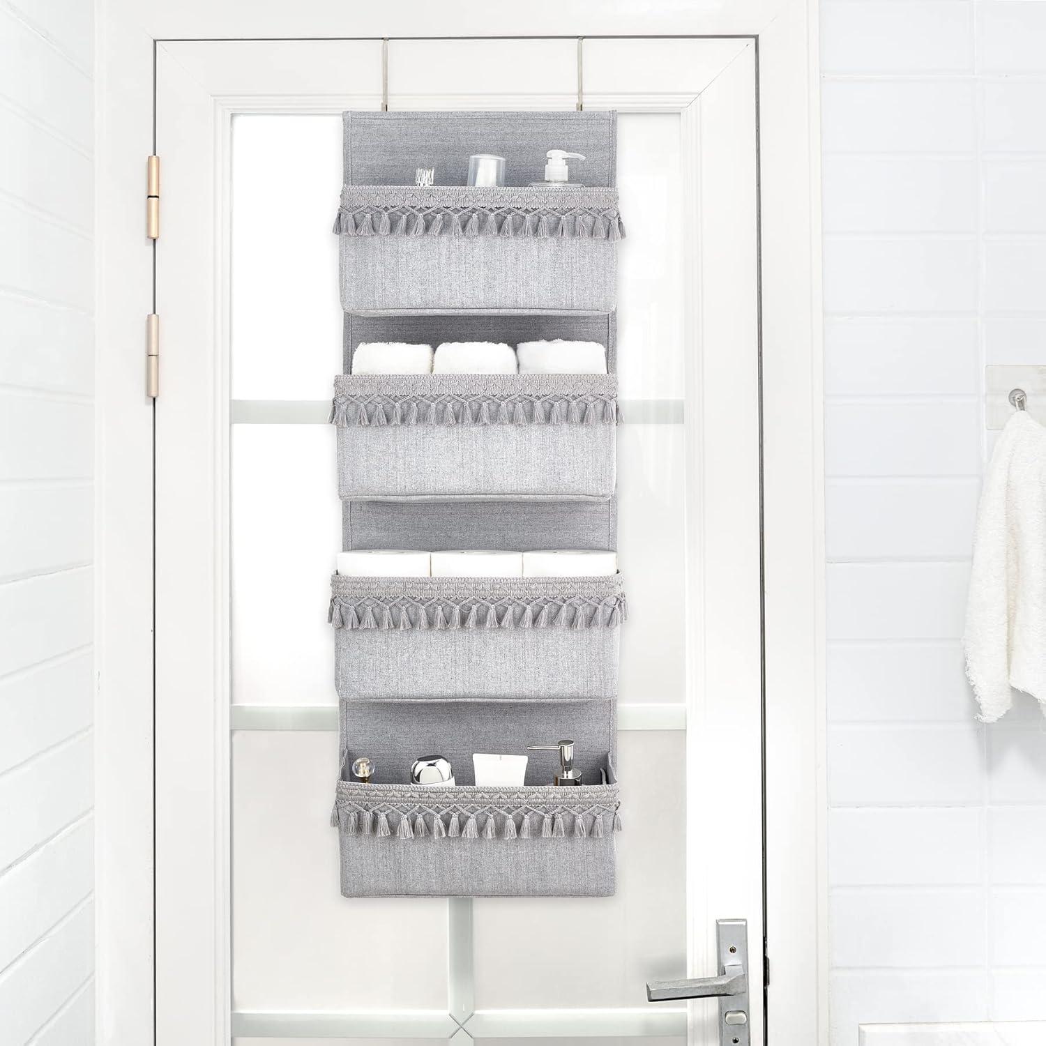 Organizador Colgante Dahey Gris 4 Bolsillos 91x33cm