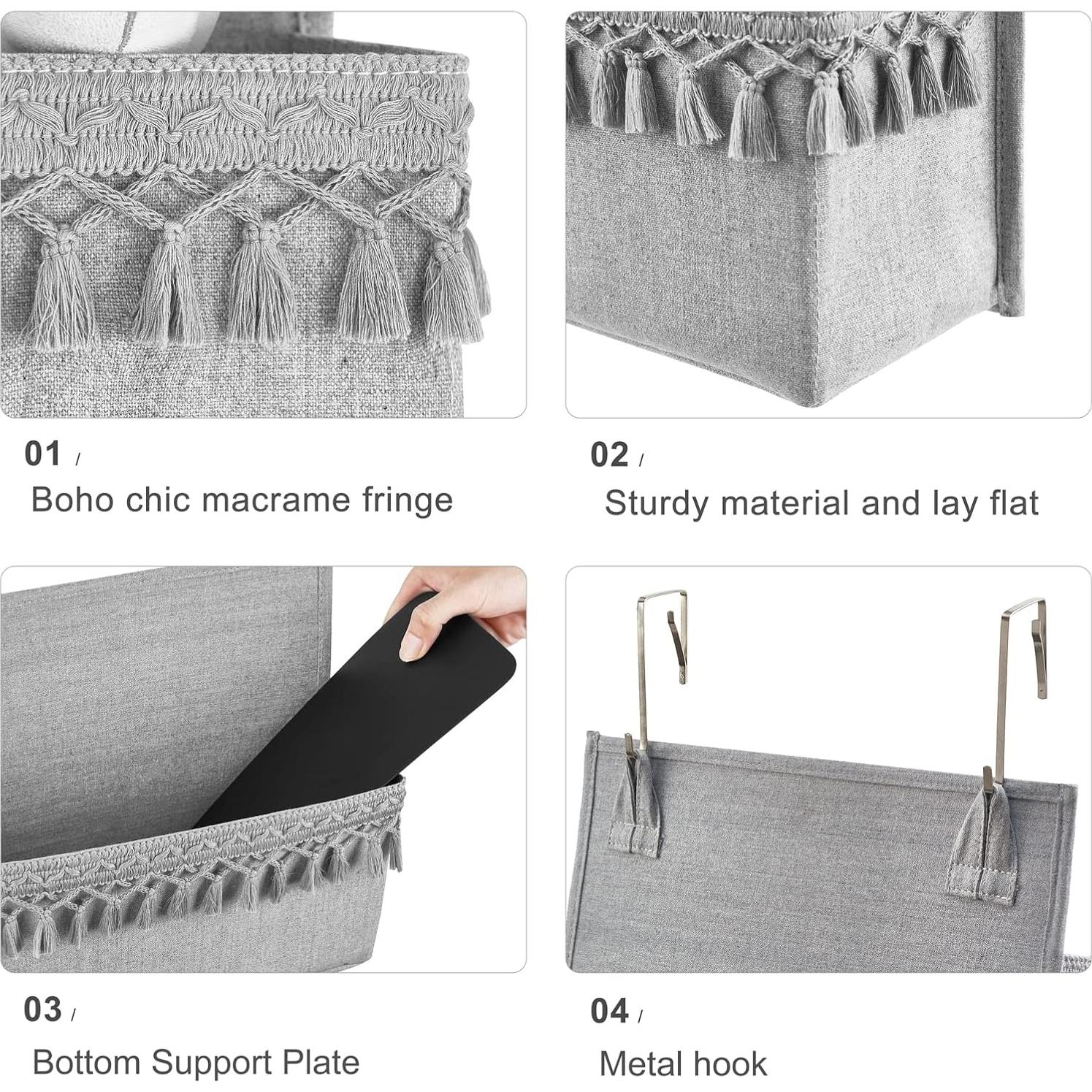 Organizador Colgante Dahey Gris 4 Bolsillos 91x33cm