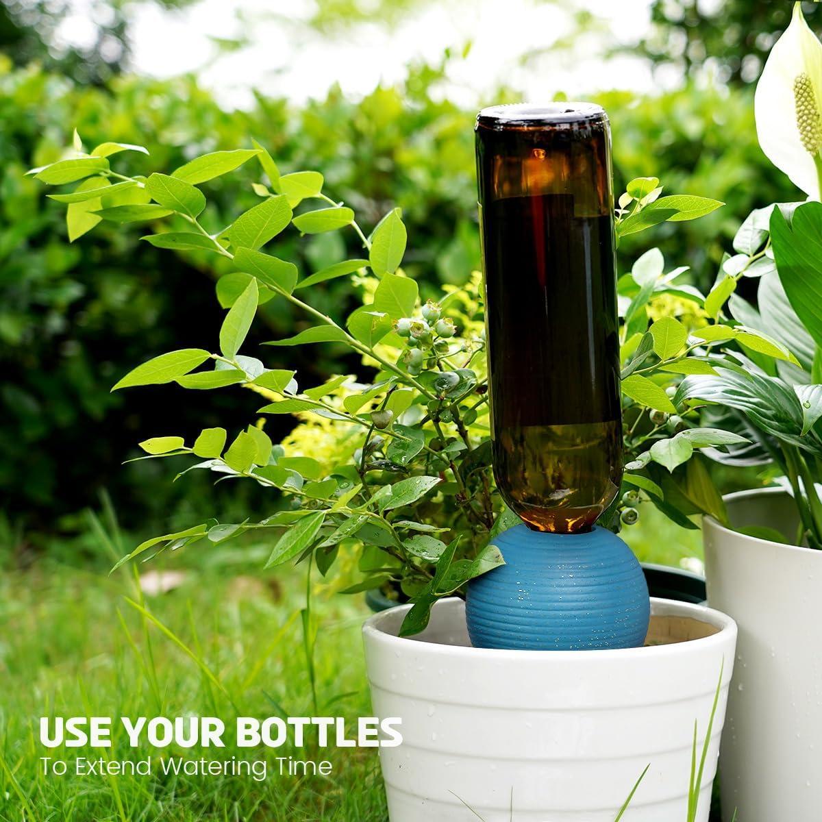 Juego de 4 Esferas de Riego Eusbon 14oz Azul para Plantas