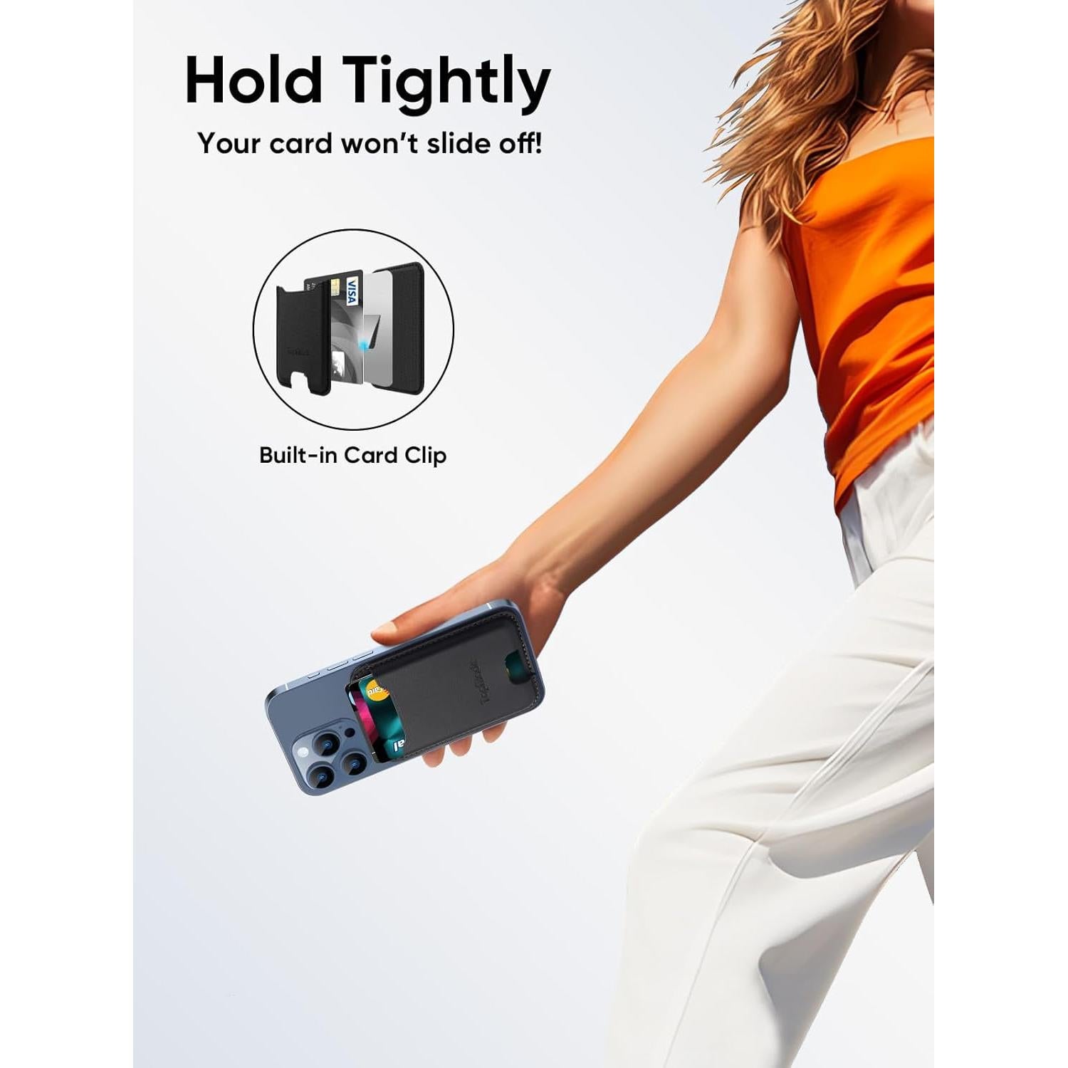 Soporte para Tarjetas TopMade Negro, Cuero Premium, RFID, 4 Tarjetas