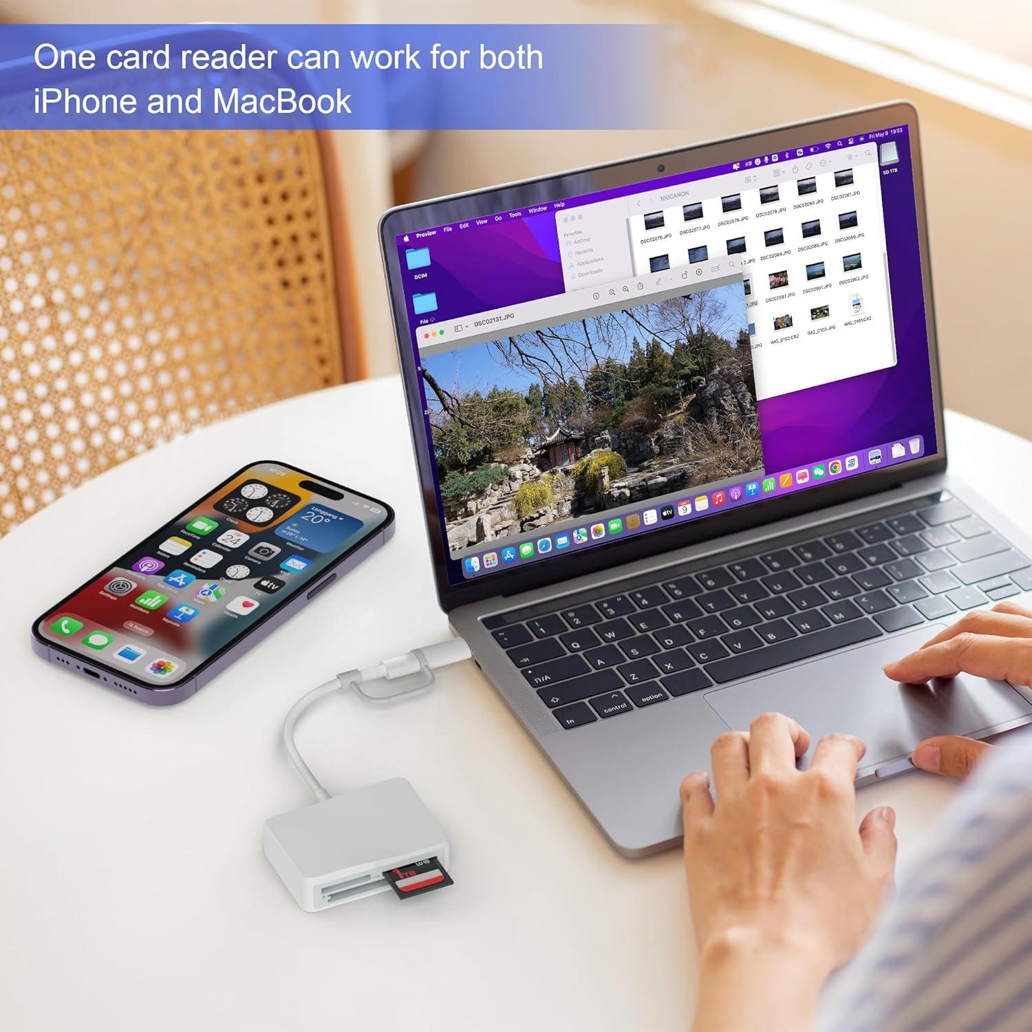 Lector de Tarjetas SD TIANSONG 4 en 1 USB-C y Lightning