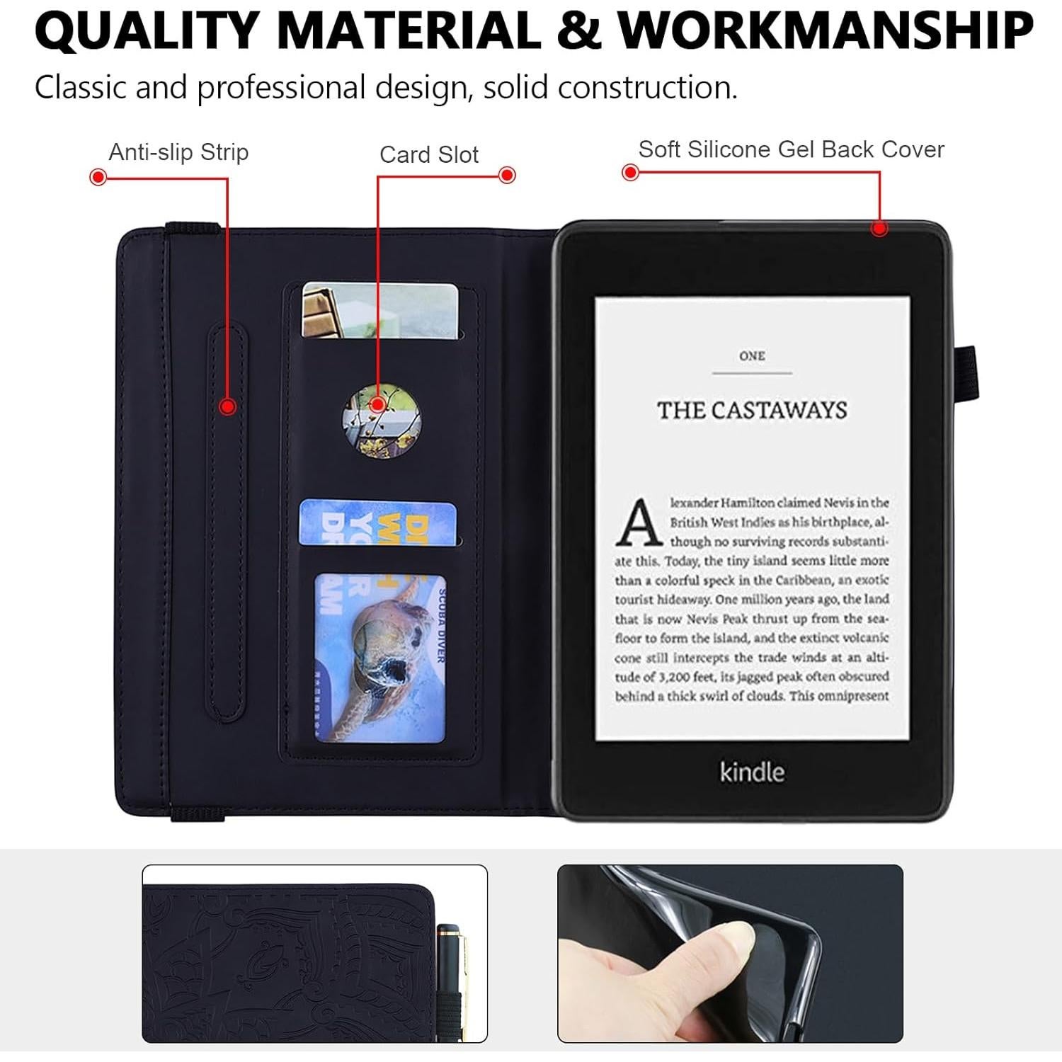 Funda Folio Techcircle para Kindle Paperwhite 6" Negra