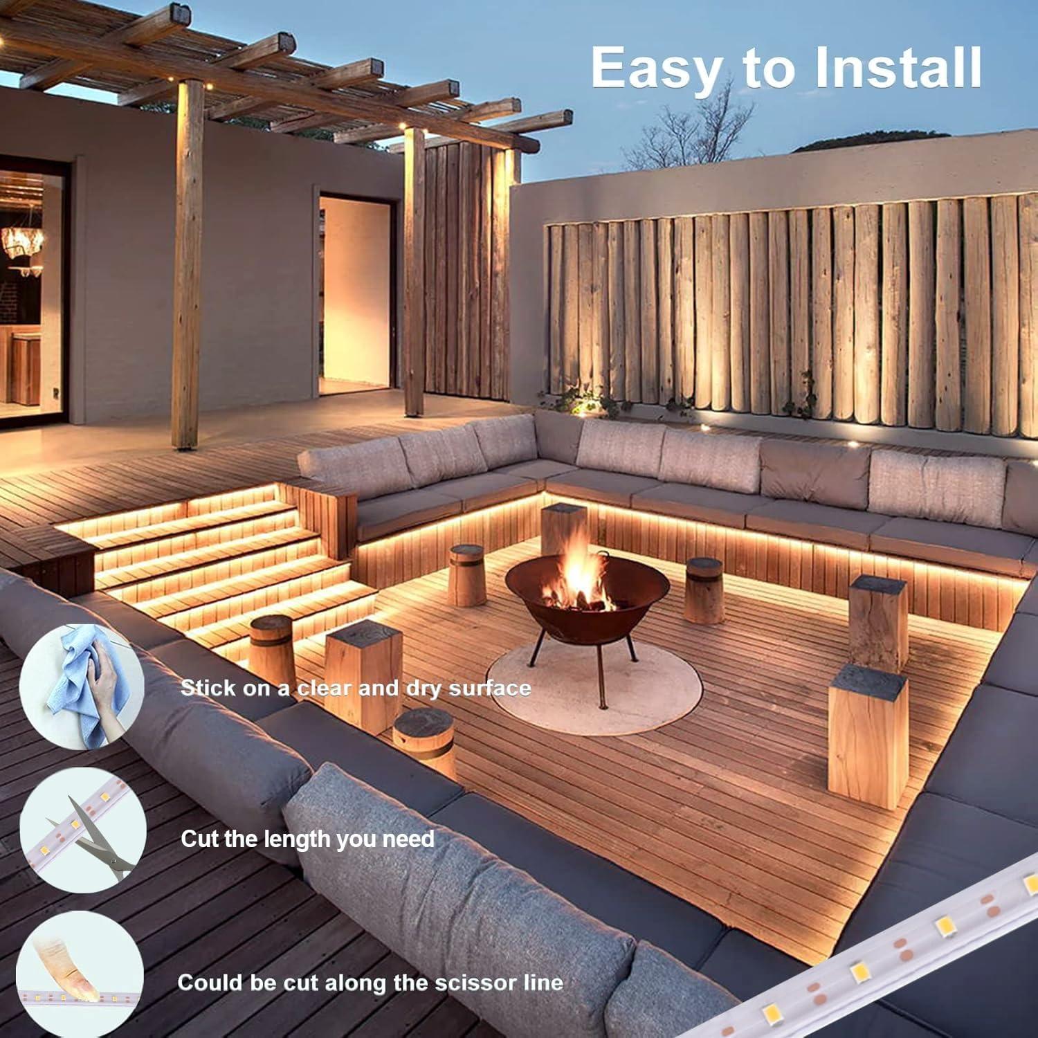 Luces de tira LED solares 5m Echosari 320 luces blanco cálido