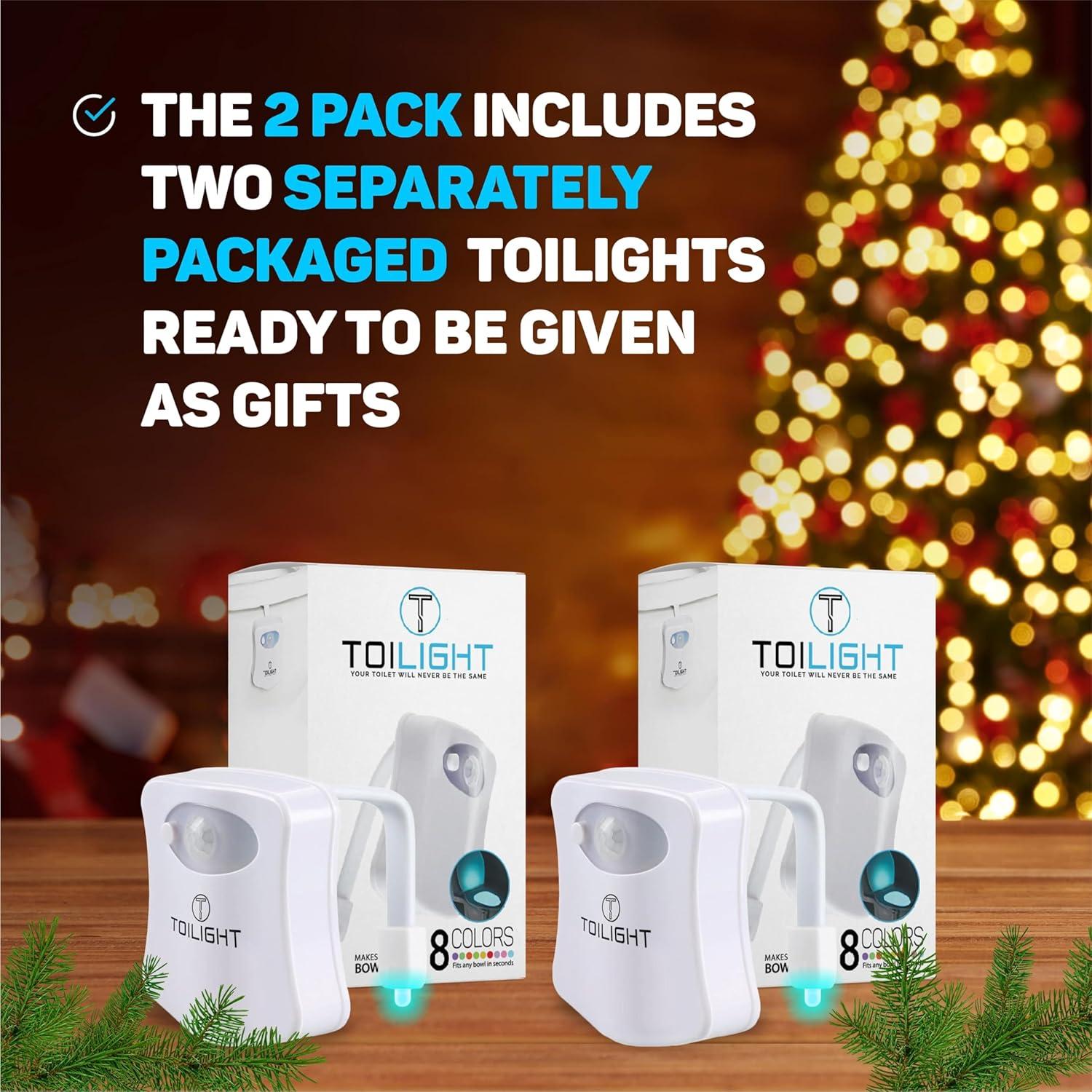 Luz Nocturna para Inodoro ToiLight - Paquete de 2, Sensor de Movimiento