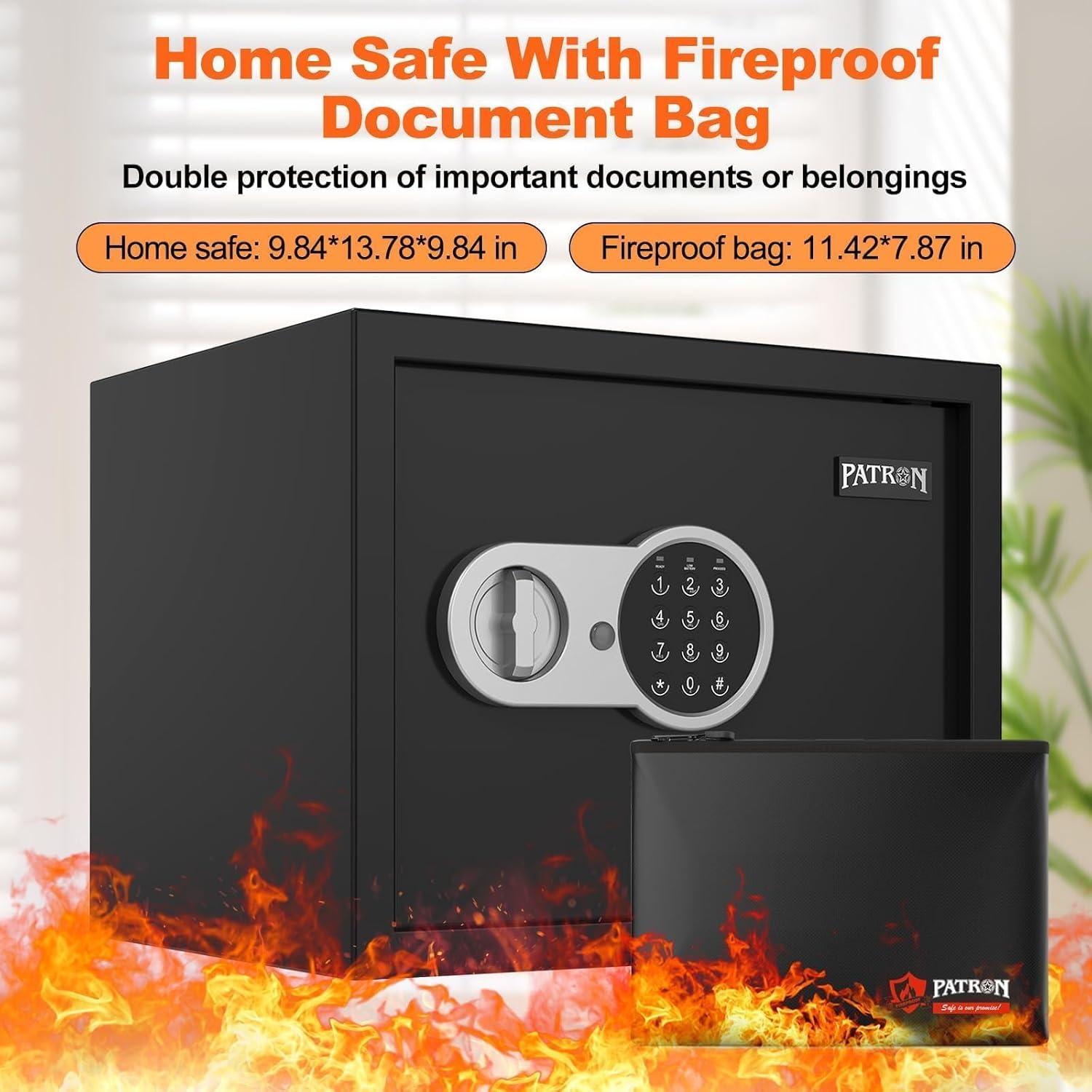 Caja Fuerte PATRON 1.2 Pies cúbicos con Alarma y Bolsa Fuego