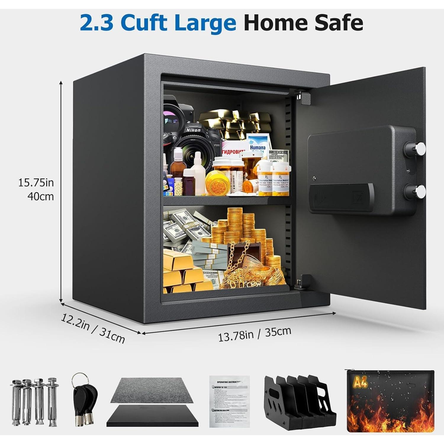 Caja Fuerte Ignífuga PATRON 2.3 Pies³ con Soporte para 4 Armas