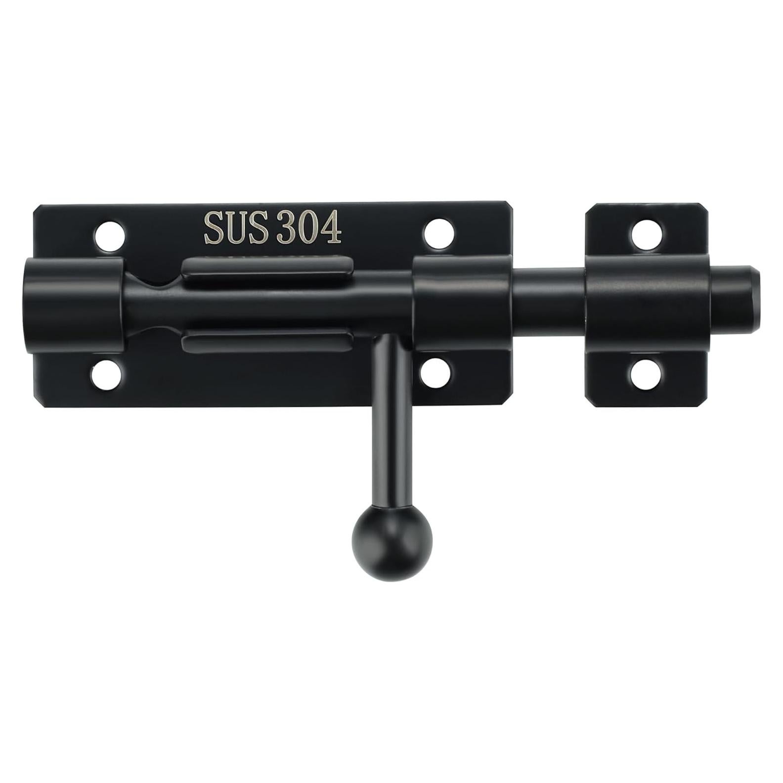 Pestillo Deslizante Alise de Acero Inoxidable 10cm Negro