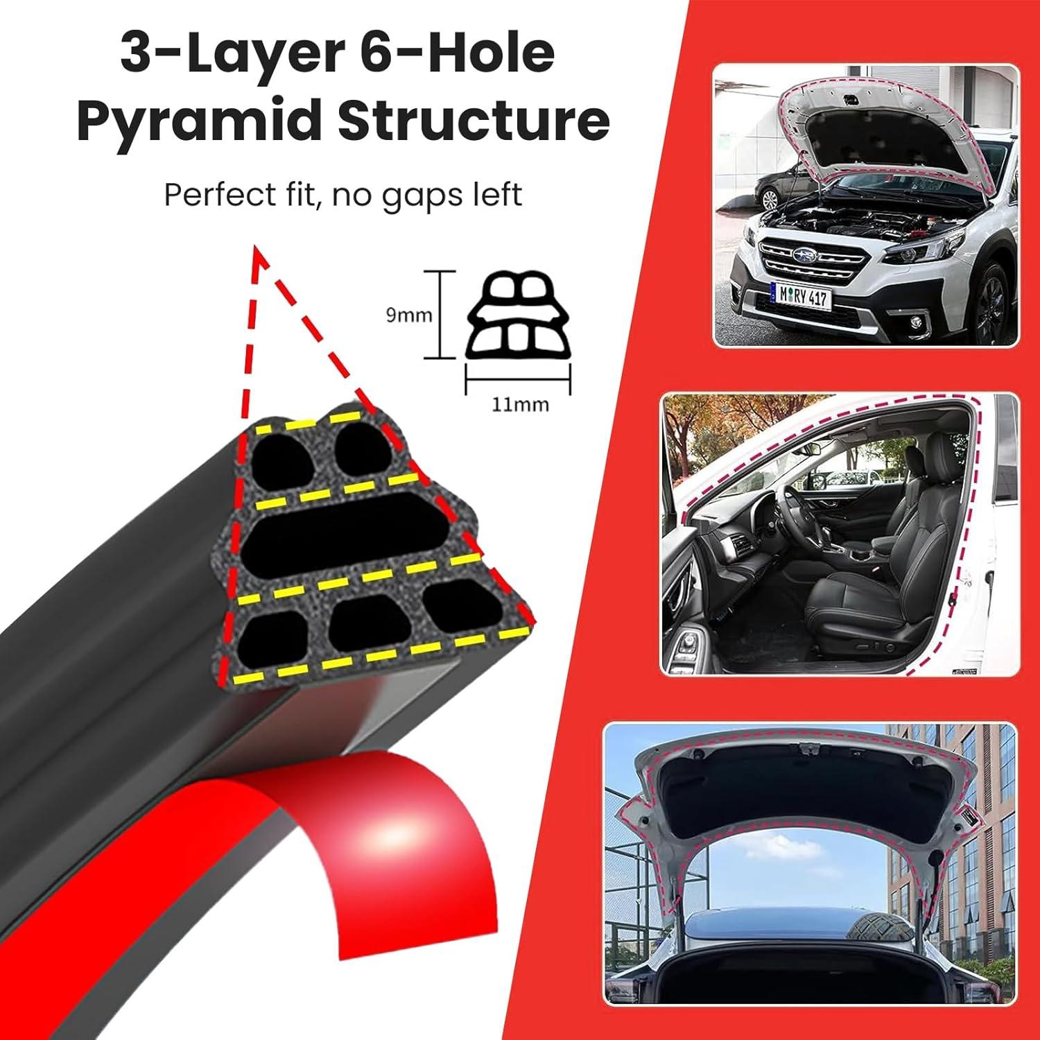 Tira de Sellado de Goma NAJIESUN 5m Doble Capa Aislante